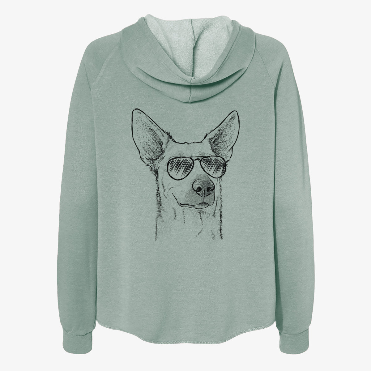 Ember the Shepherd Mix - Women's Cali Wave Zip-Up Sweatshirt
