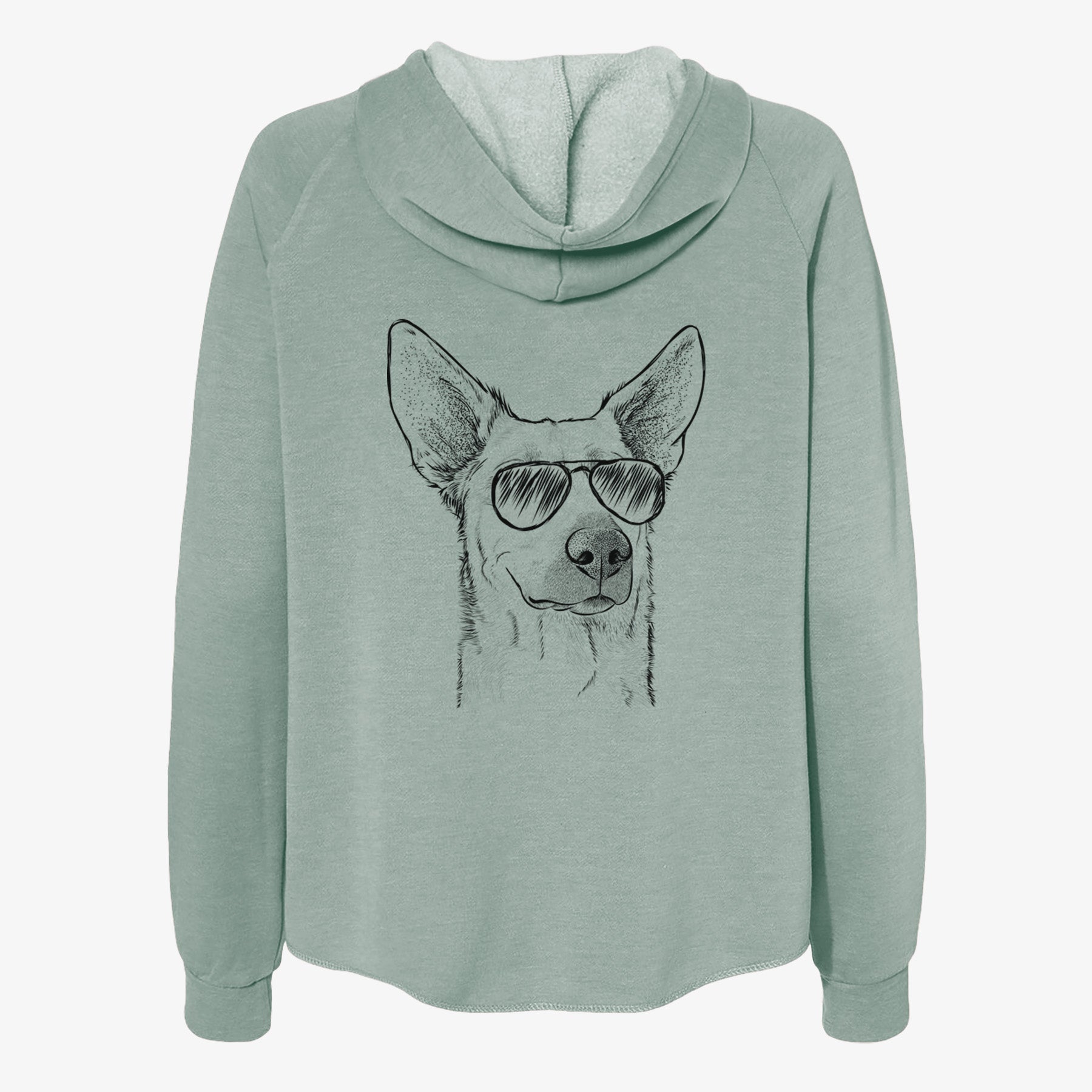 Ember the Shepherd Mix - Women's Cali Wave Zip-Up Sweatshirt