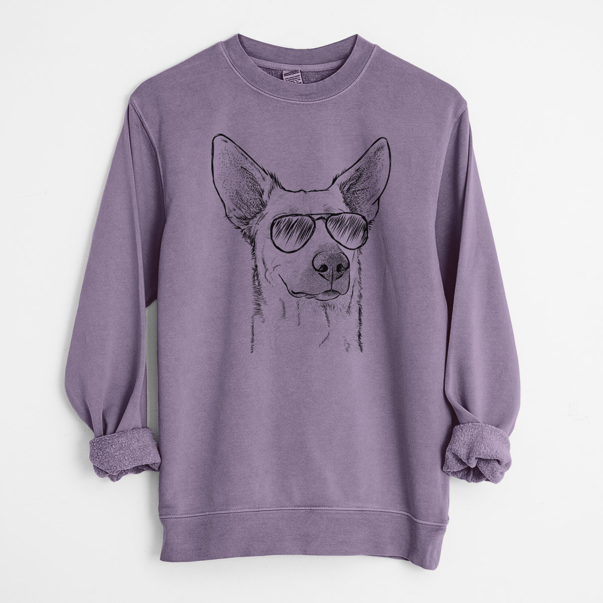 Aviator Ember the Shepherd Mix - Unisex Pigment Dyed Crew Sweatshirt