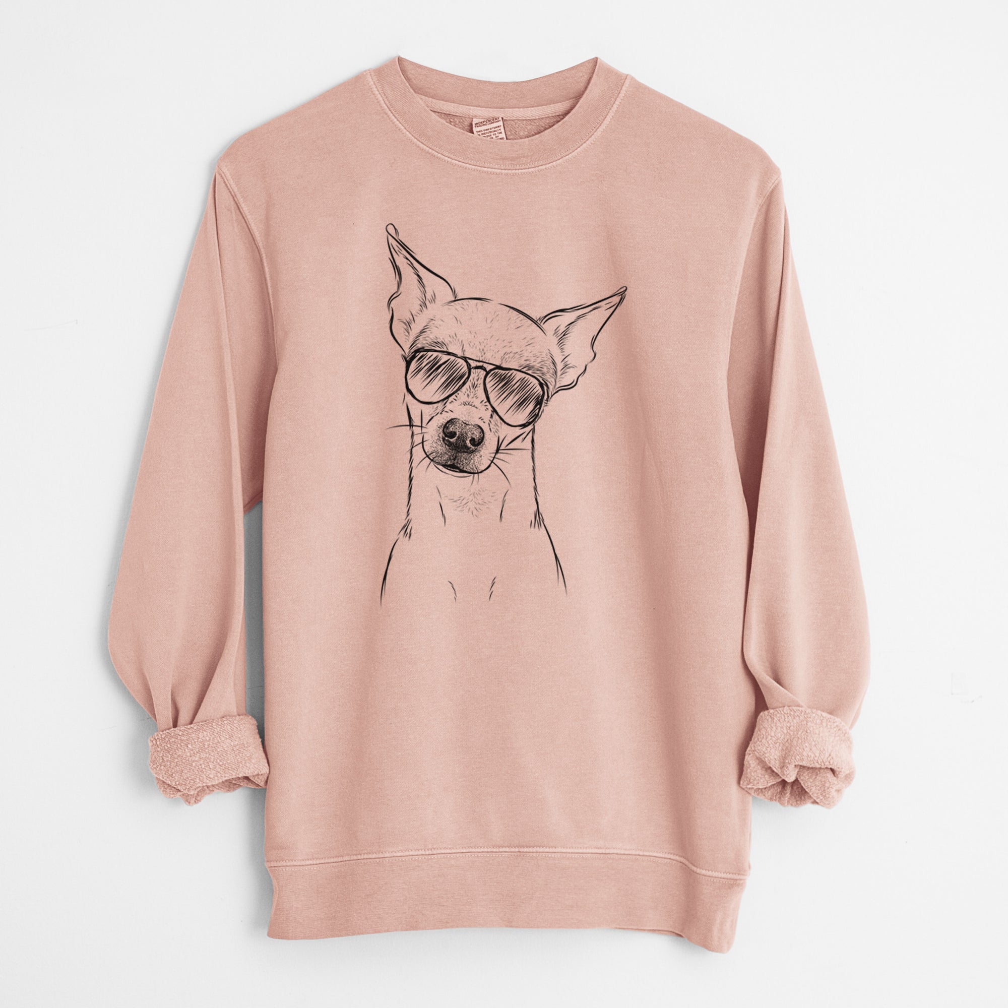 Aviator Emee the Chihuahua - Unisex Pigment Dyed Crew Sweatshirt