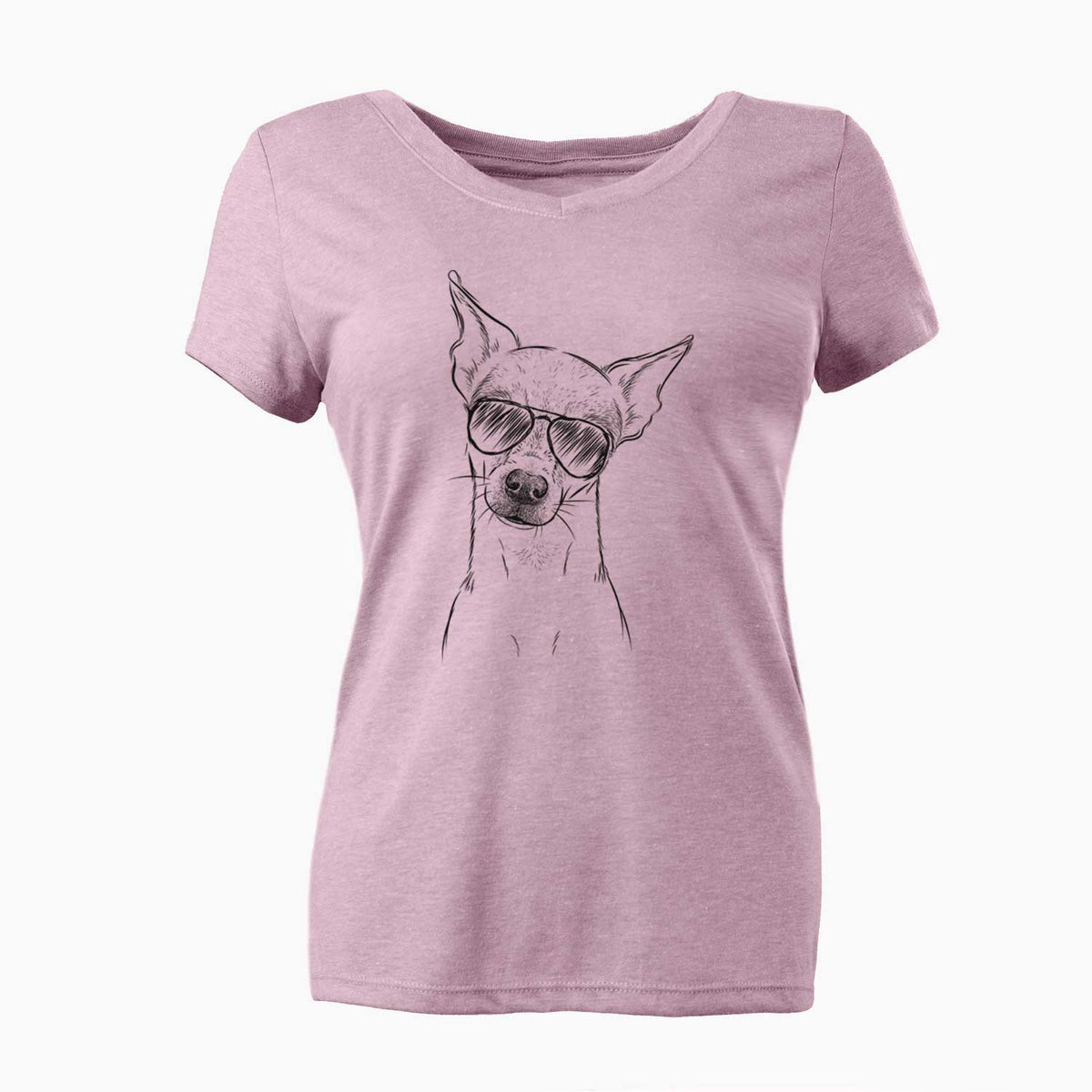 Aviator Emee the Chihuahua - Women's V-neck Shirt