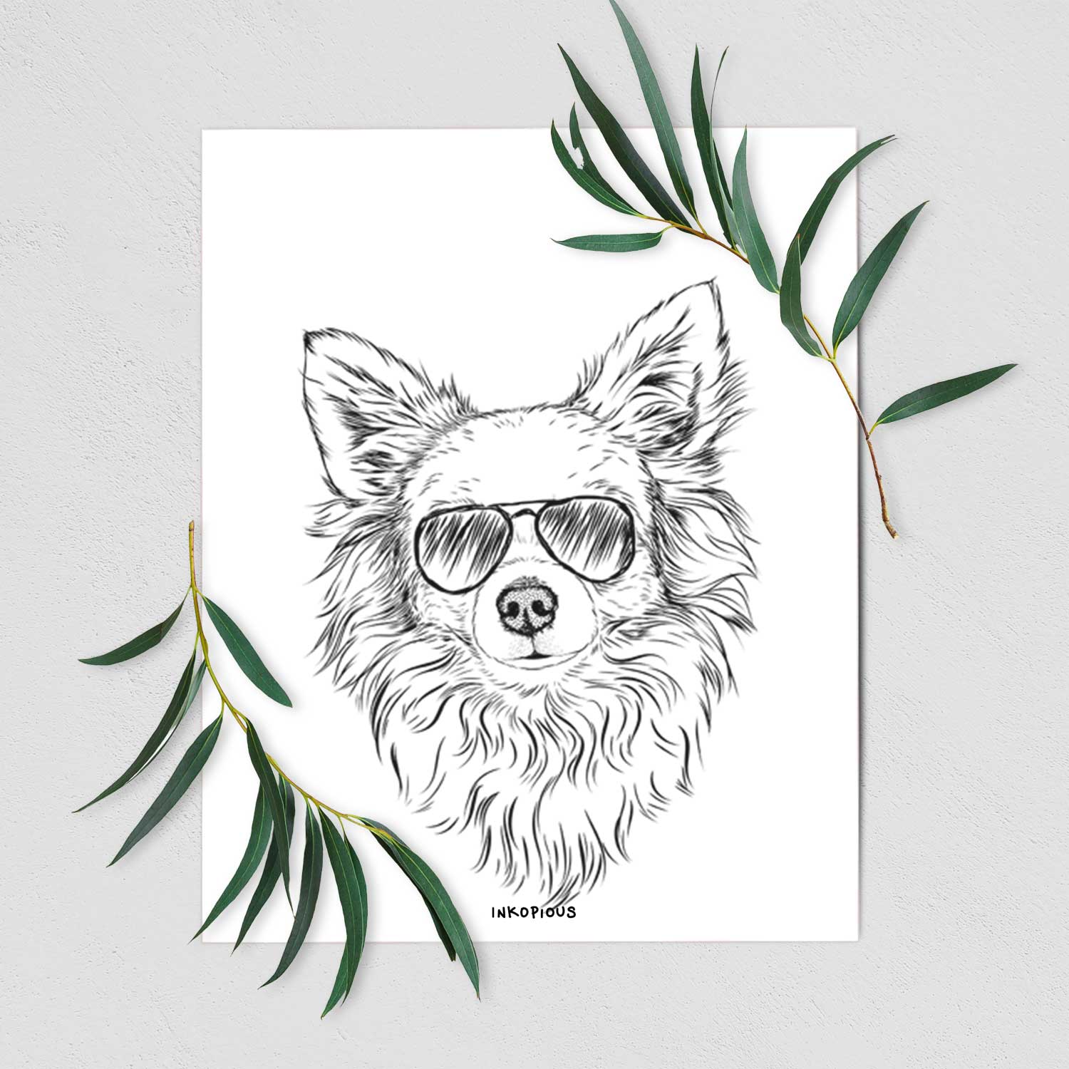 Emma the Longhaired Chihuahua Art Print