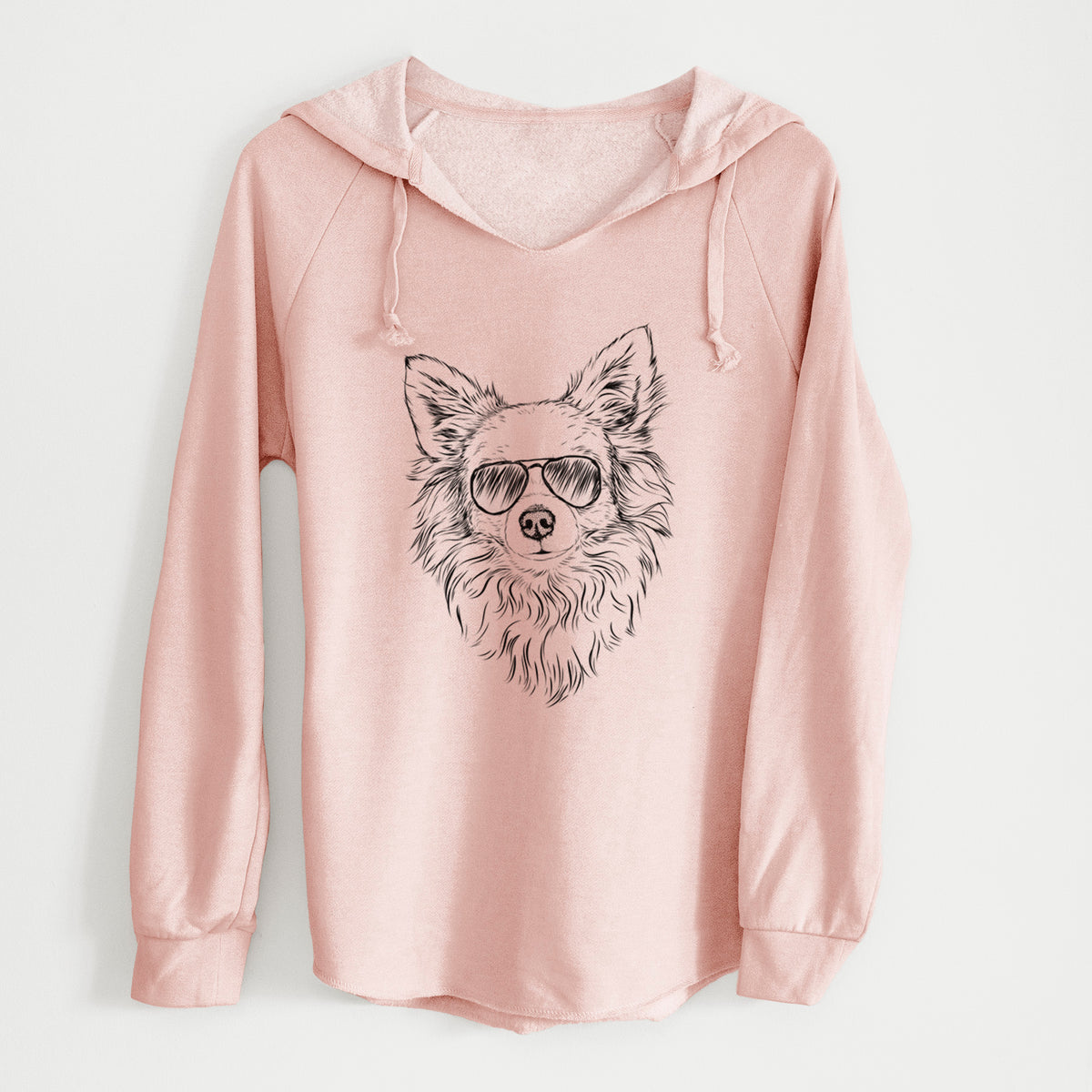 Aviator Emma the Longhaired Chihuahua - Cali Wave Hooded Sweatshirt