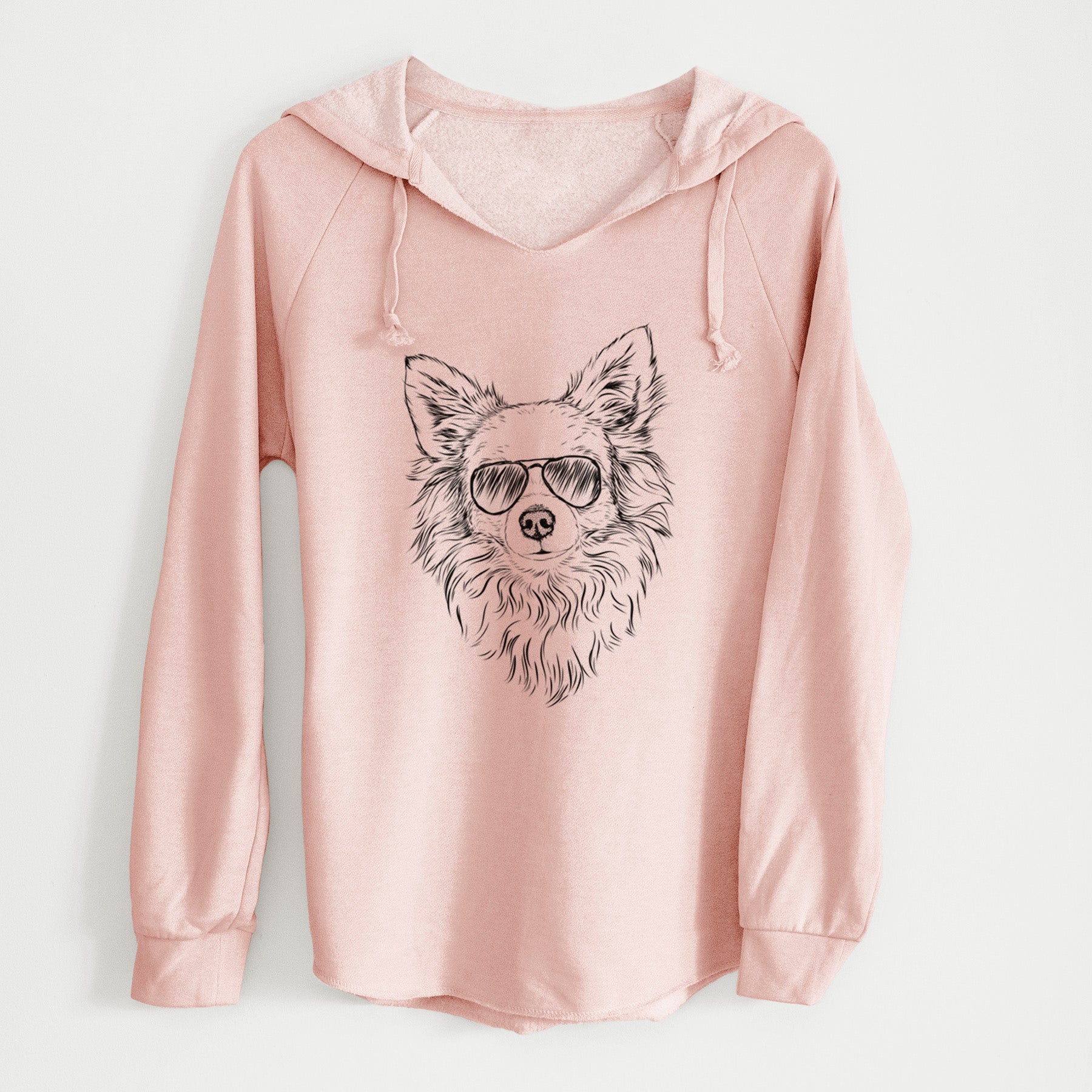 Aviator Emma the Longhaired Chihuahua - Cali Wave Hooded Sweatshirt