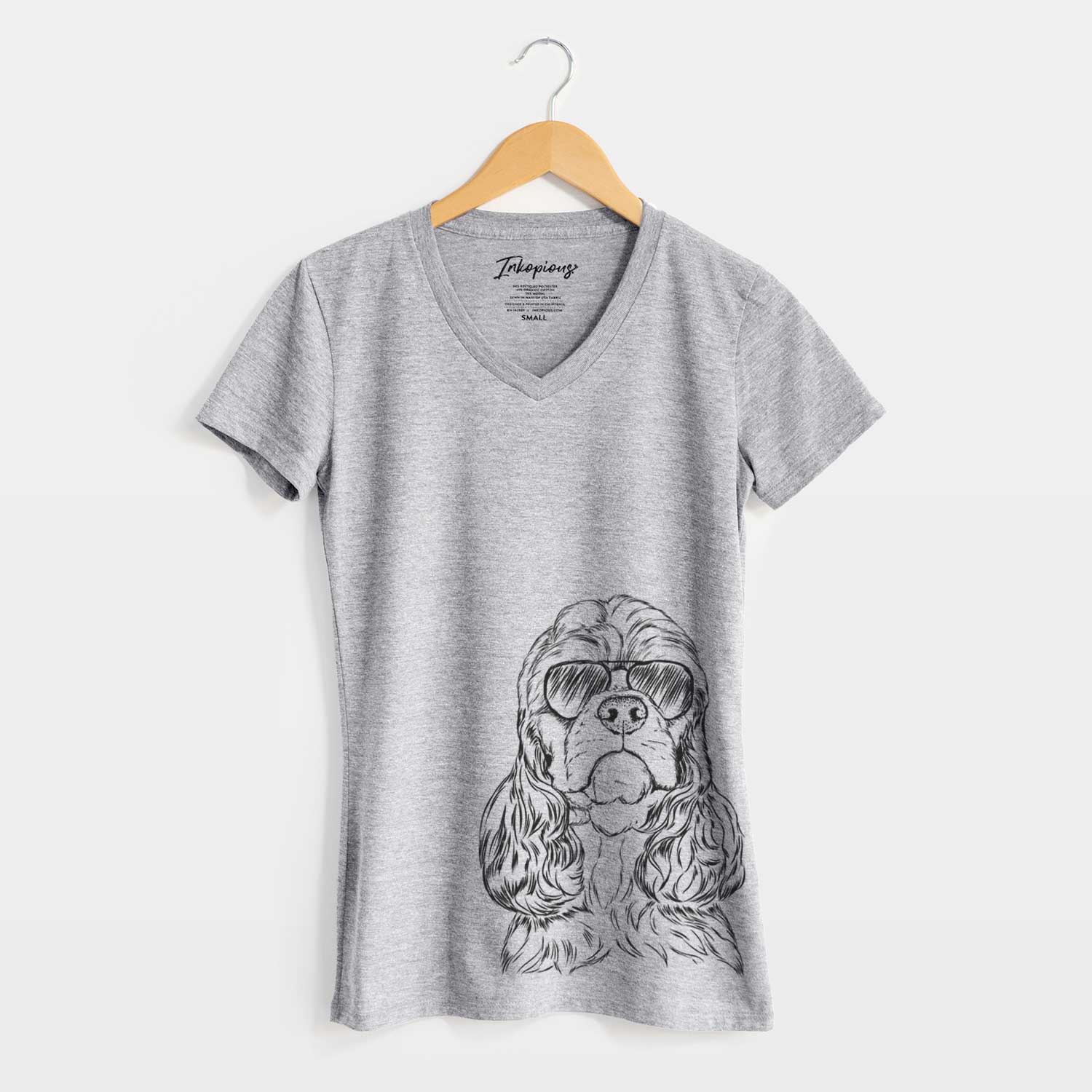 Aviator Emma the Cocker Spaniel - Women's V-neck Shirt