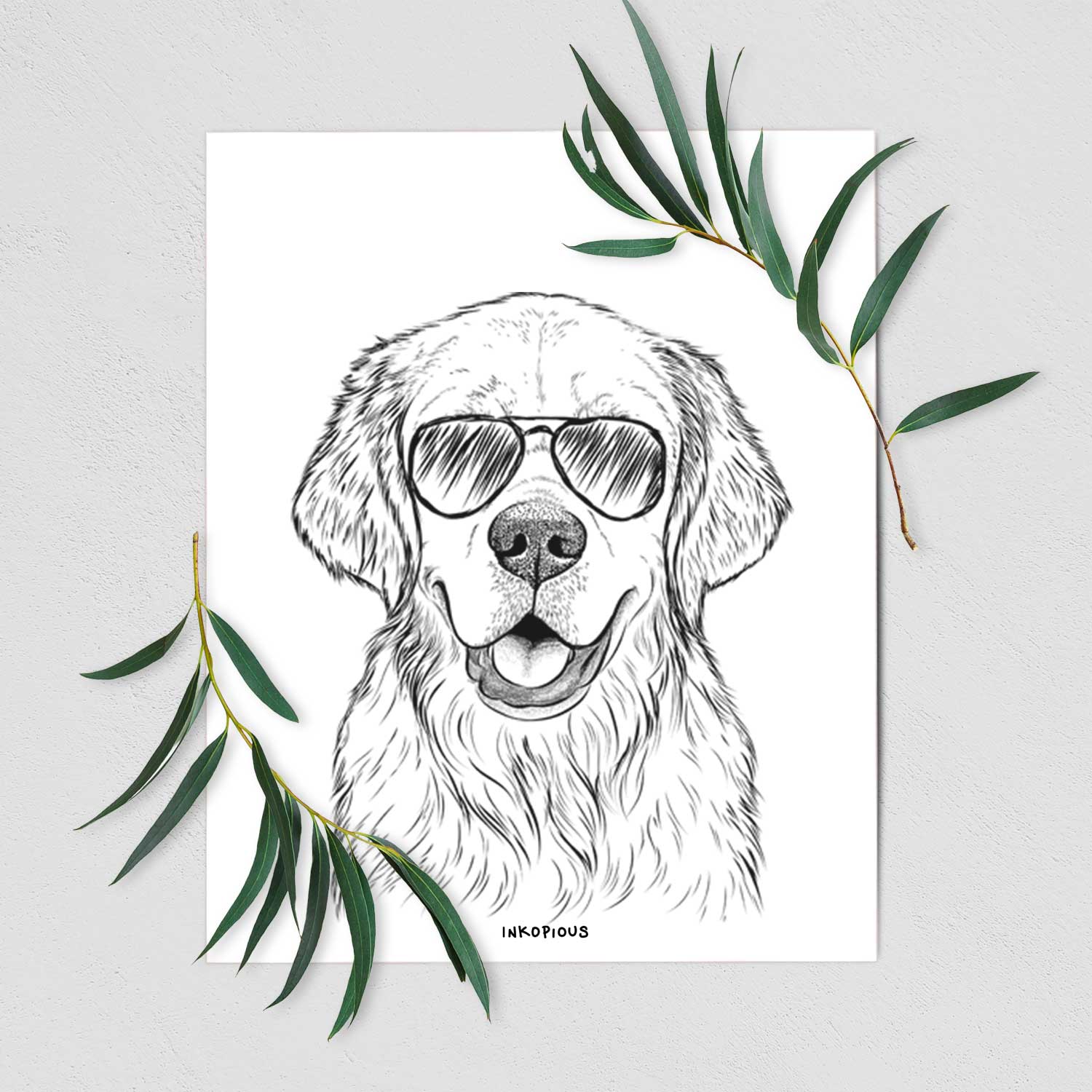 Emma the Golden Retriever Art Print