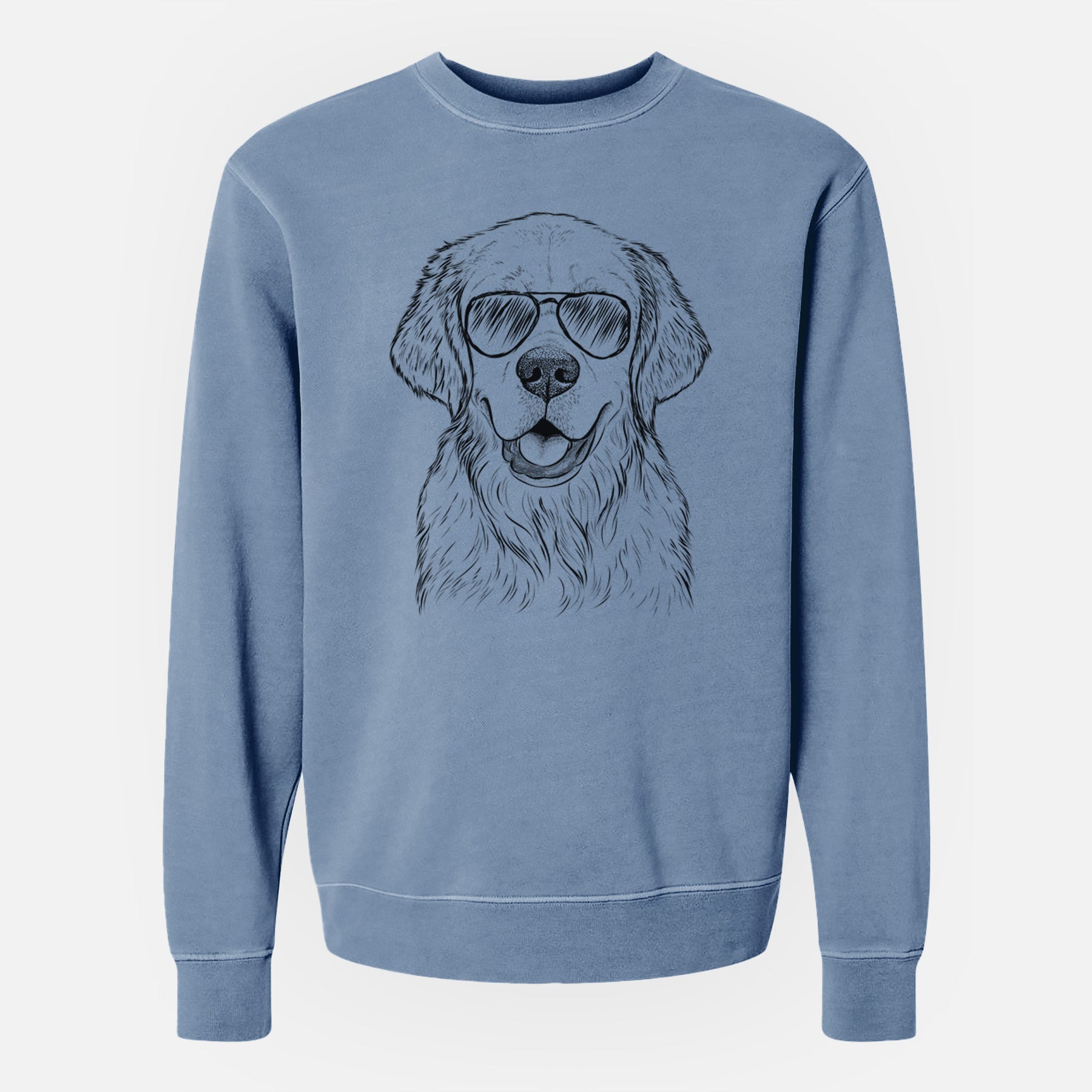 Aviator Emma the Golden Retriever - Unisex Pigment Dyed Crew Sweatshirt