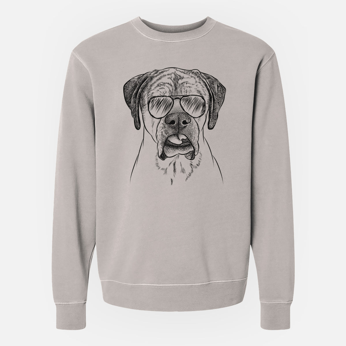 Aviator Emma the English Mastiff - Unisex Pigment Dyed Crew Sweatshirt