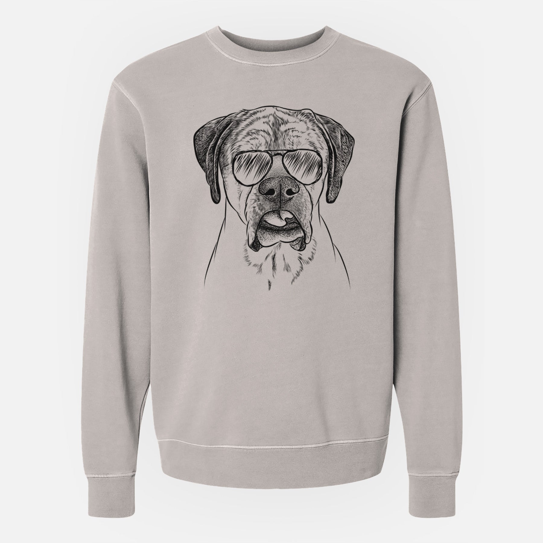 Aviator Emma the English Mastiff - Unisex Pigment Dyed Crew Sweatshirt