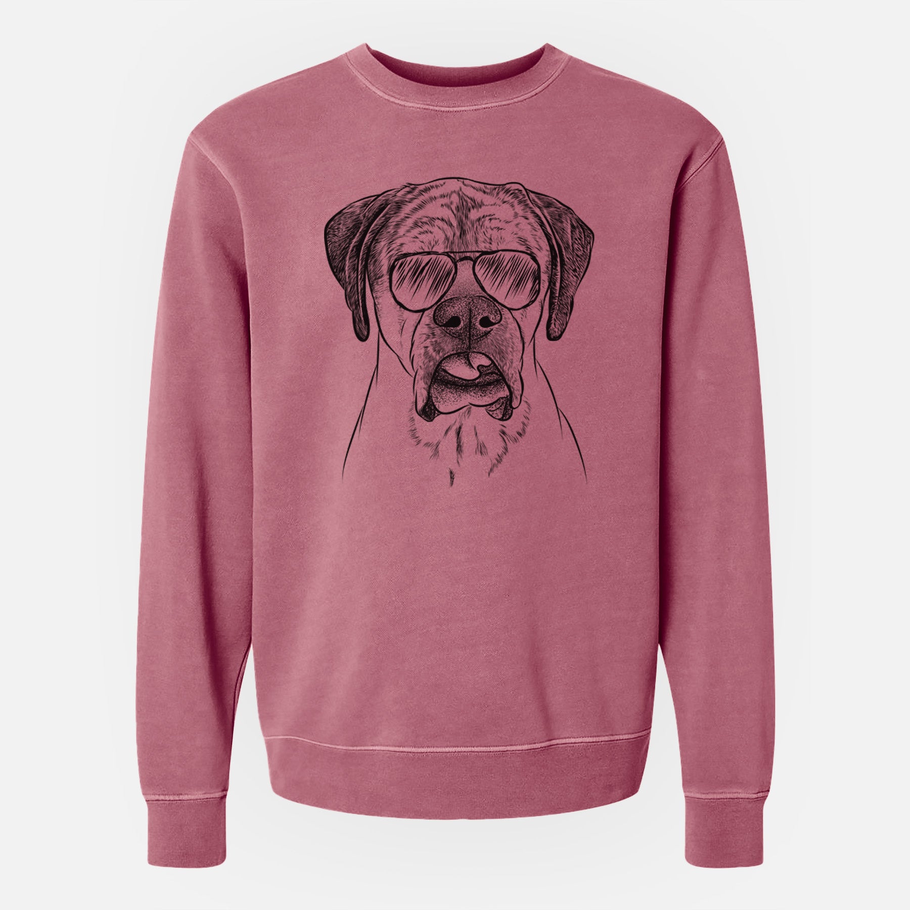 Aviator Emma the English Mastiff - Unisex Pigment Dyed Crew Sweatshirt