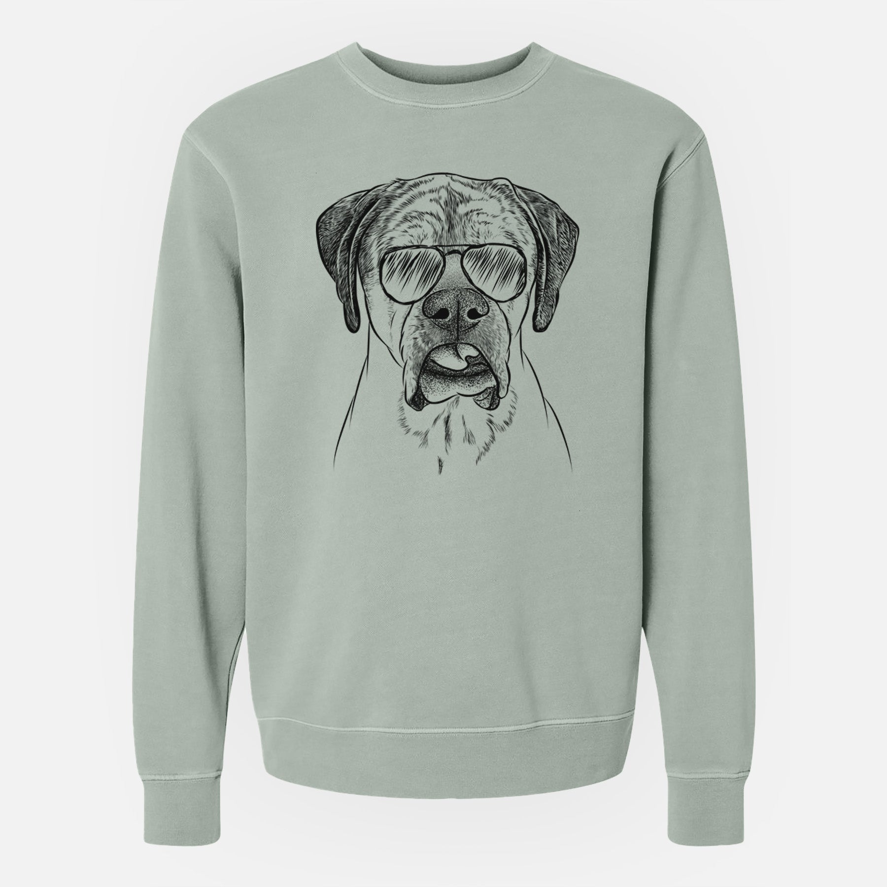 Aviator Emma the English Mastiff - Unisex Pigment Dyed Crew Sweatshirt