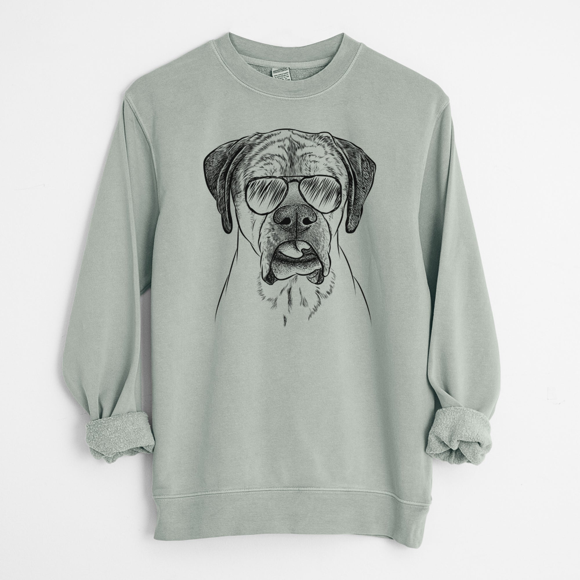 Aviator Emma the English Mastiff - Unisex Pigment Dyed Crew Sweatshirt
