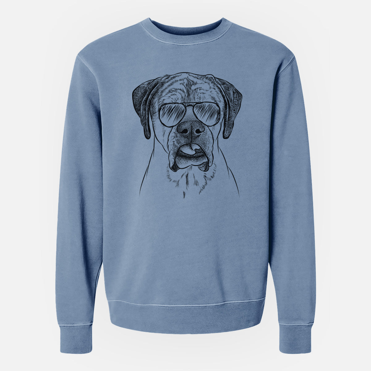 Aviator Emma the English Mastiff - Unisex Pigment Dyed Crew Sweatshirt