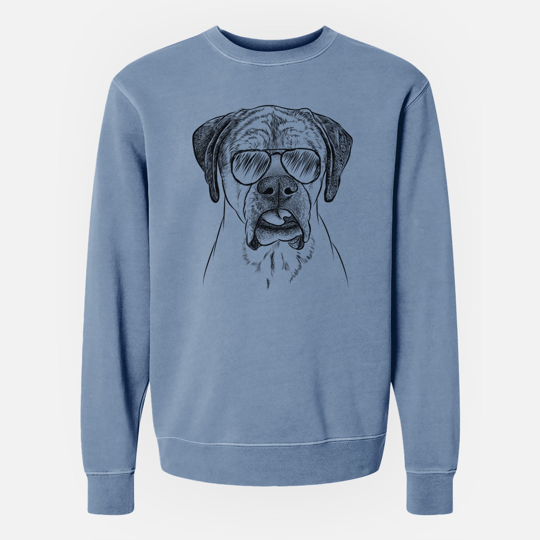 Aviator Emma the English Mastiff - Unisex Pigment Dyed Crew Sweatshirt