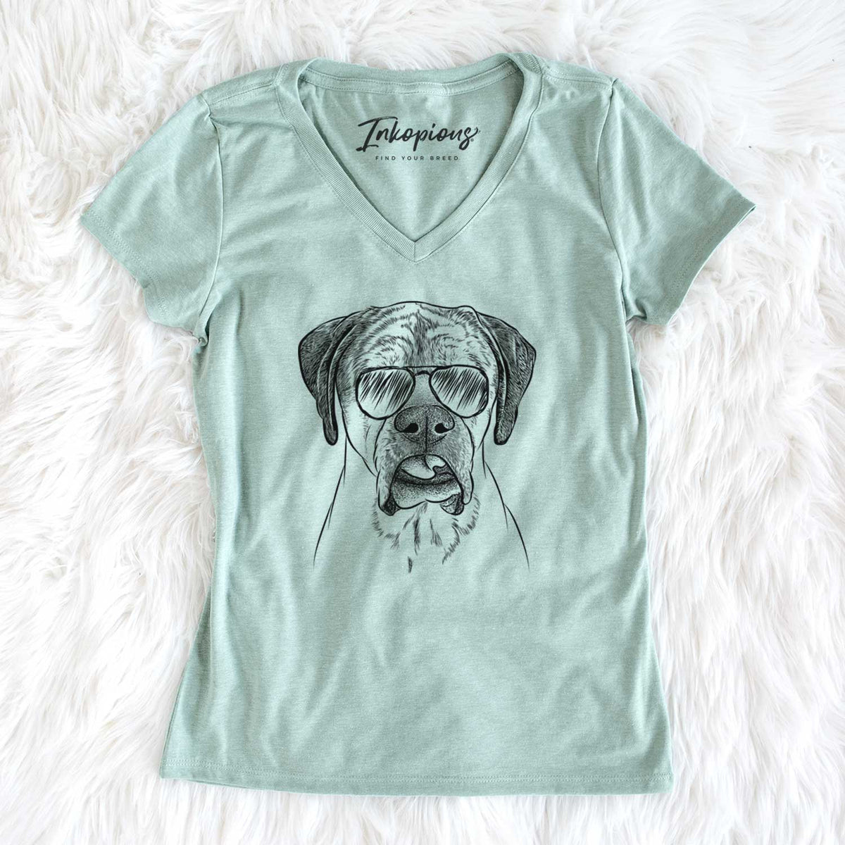 Aviator Emma the English Mastiff - Women's V-neck Shirt