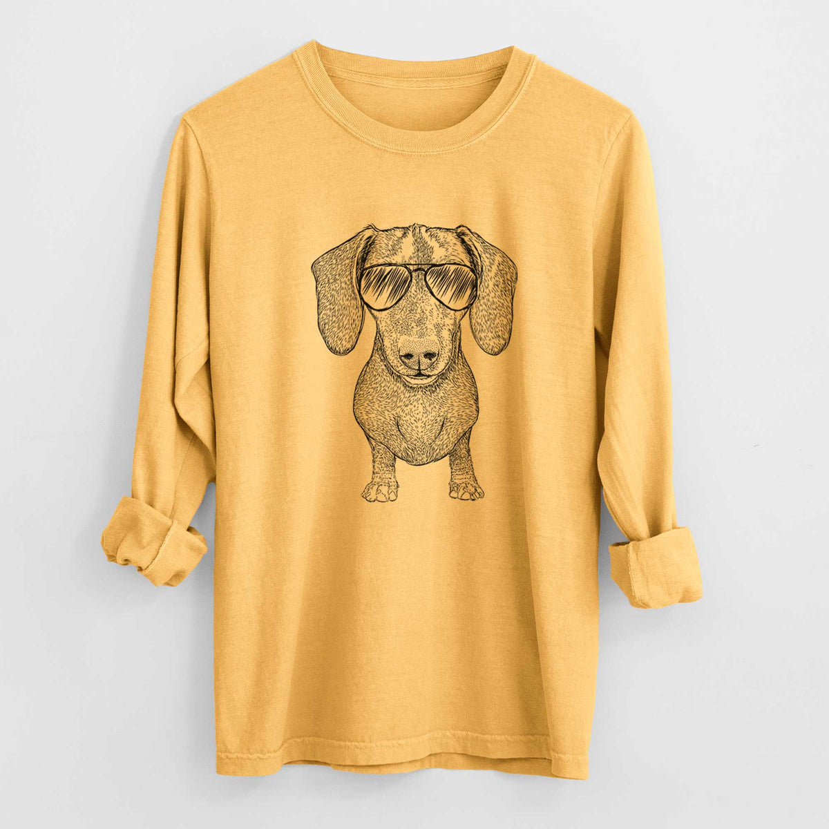 Aviators Ernie the Mini Dachshund - Heavyweight 100% Cotton Long Sleeve
