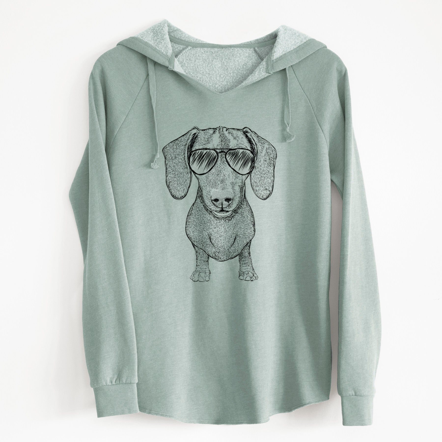 Aviator Ernie the Mini Dachshund - Cali Wave Hooded Sweatshirt