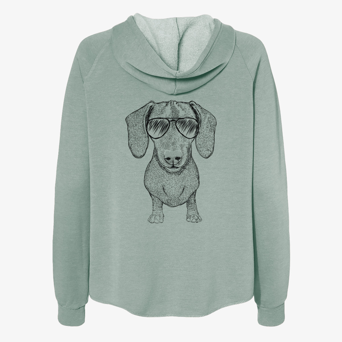 Ernie the Mini Dachshund - Women's Cali Wave Zip-Up Sweatshirt