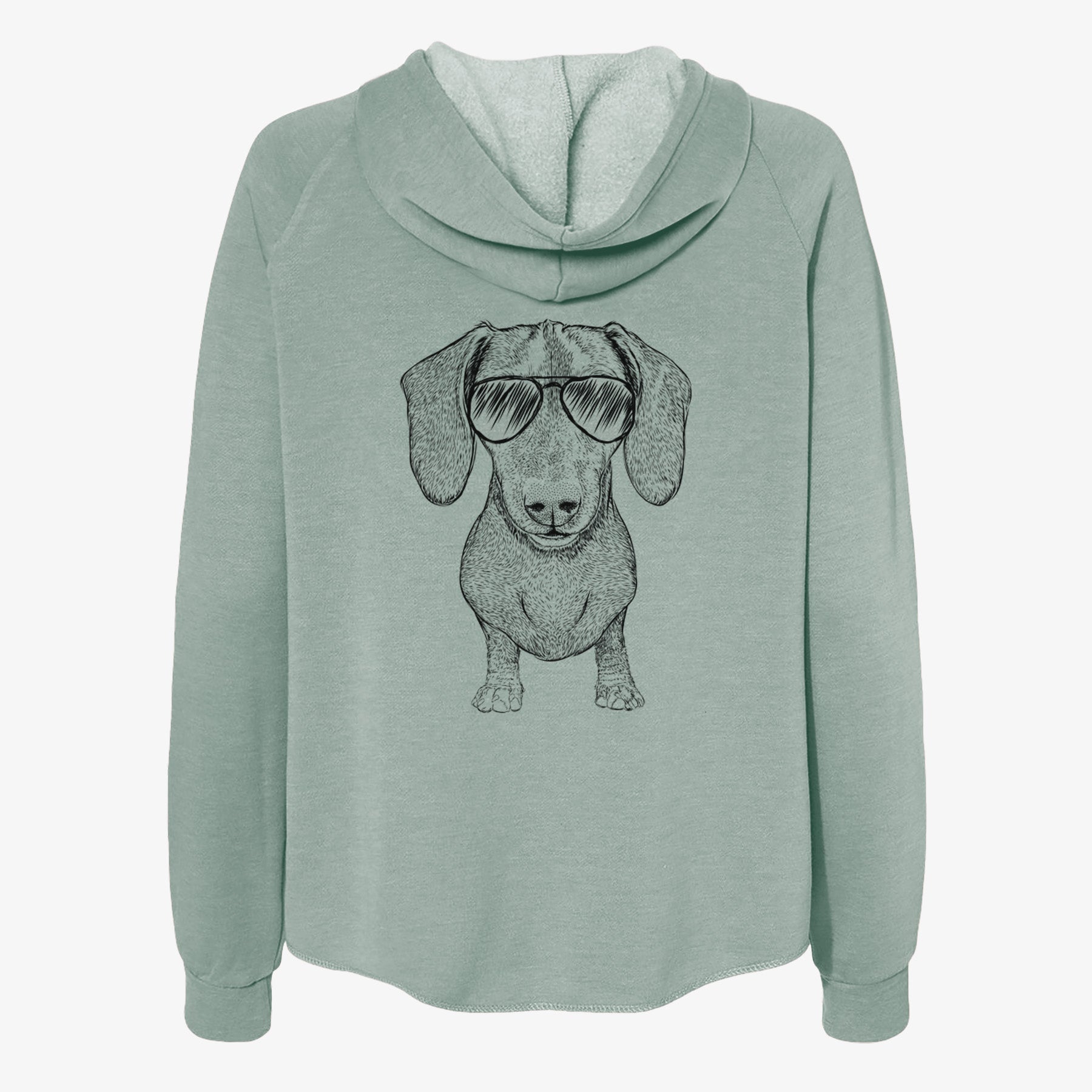 Ernie the Mini Dachshund - Women's Cali Wave Zip-Up Sweatshirt
