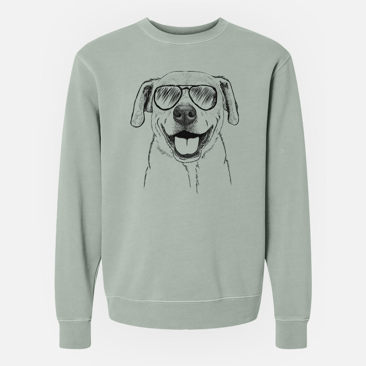 Aviator Ernie the Mixed Breed - Unisex Pigment Dyed Crew Sweatshirt