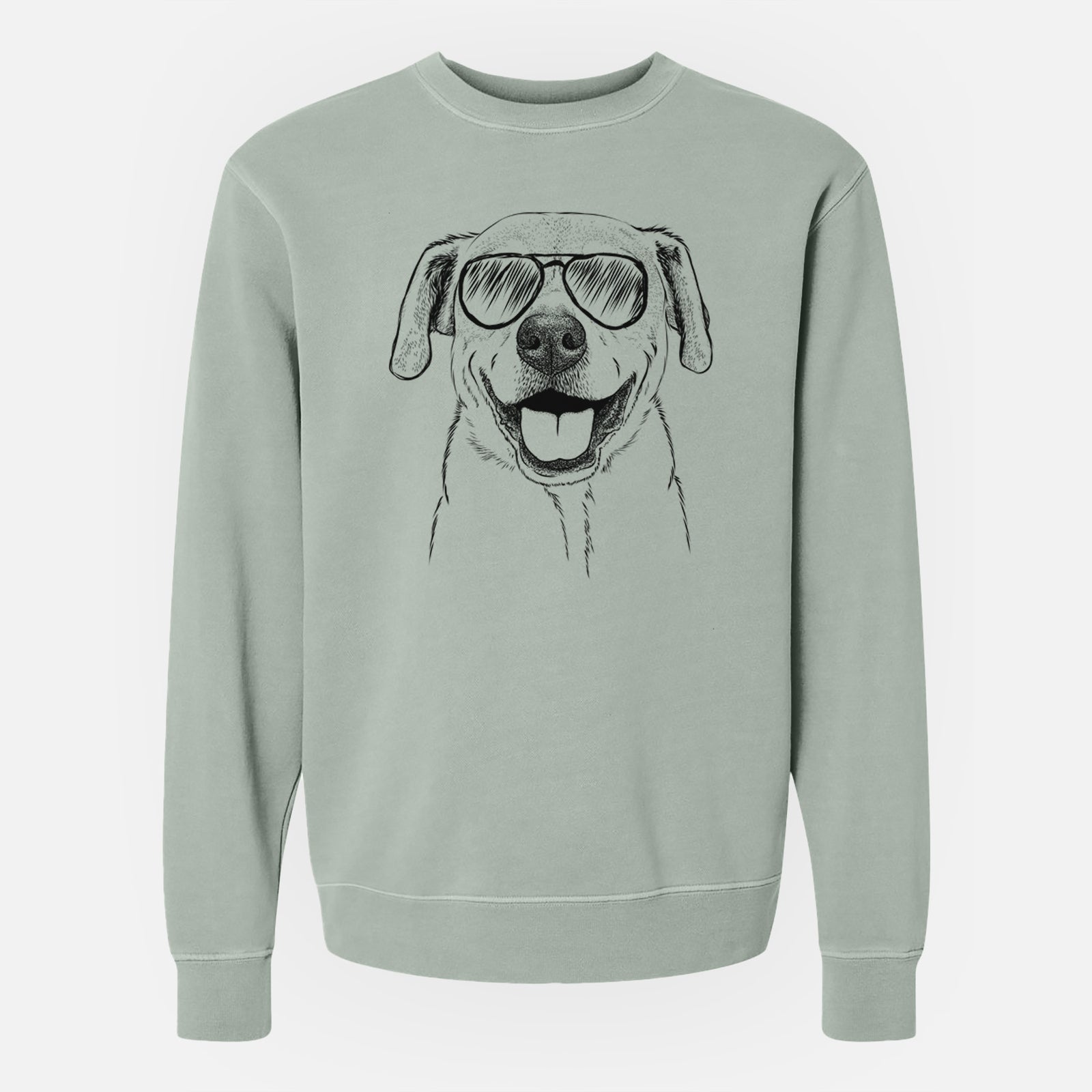 Aviator Ernie the Mixed Breed - Unisex Pigment Dyed Crew Sweatshirt