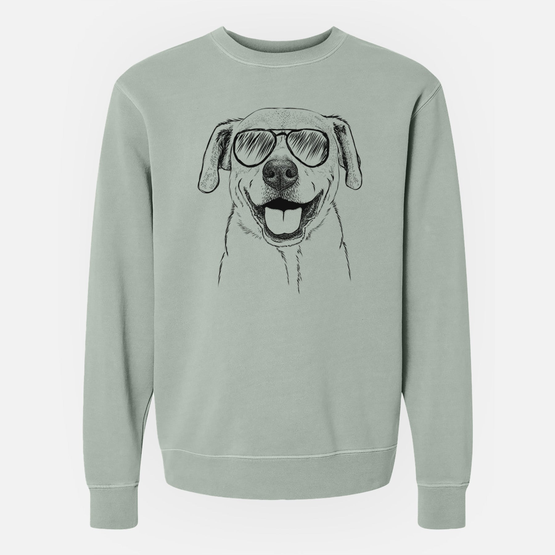 Aviator Ernie the Mixed Breed - Unisex Pigment Dyed Crew Sweatshirt
