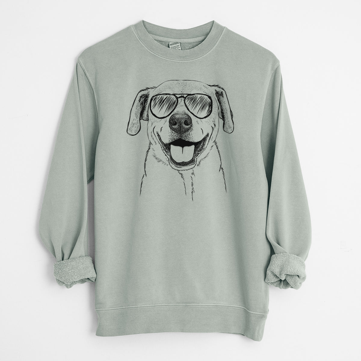 Aviator Ernie the Mixed Breed - Unisex Pigment Dyed Crew Sweatshirt