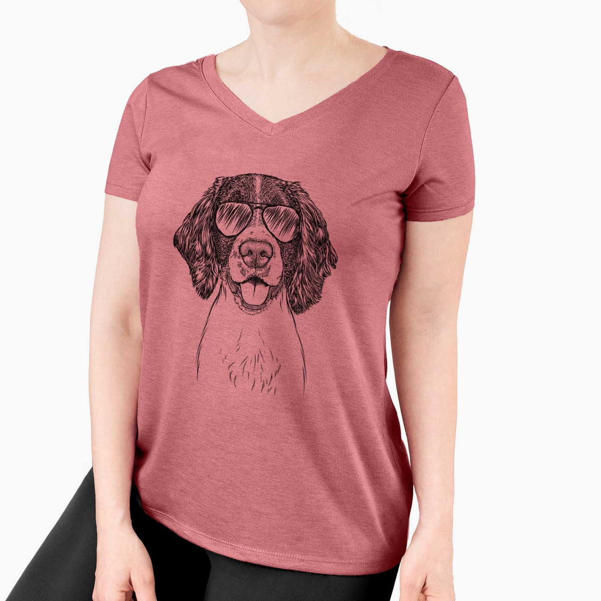 Aviator Ever the English Springer Spaniel - Women's V-neck Shirt