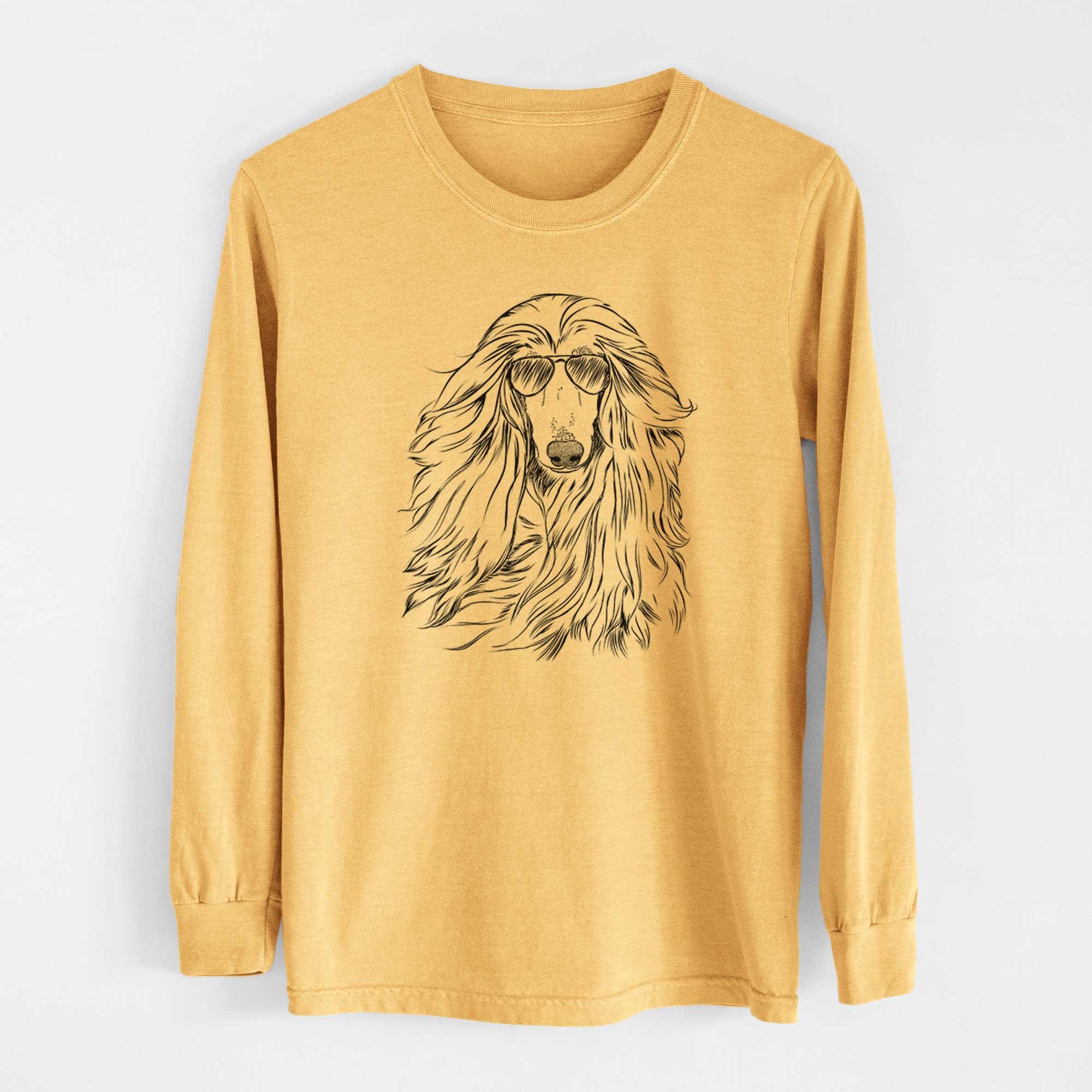 Aviators Fabio the Afghan Hound - Heavyweight 100% Cotton Long Sleeve