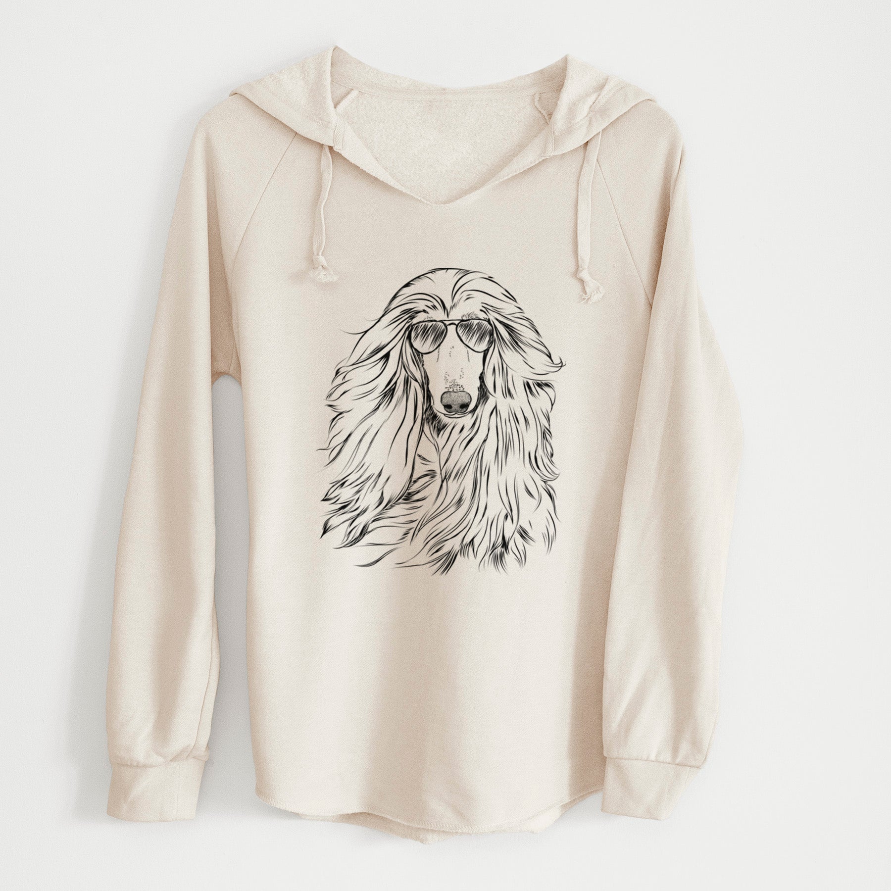 Aviator Fabio the Afghan Hound - Cali Wave Hooded Sweatshirt