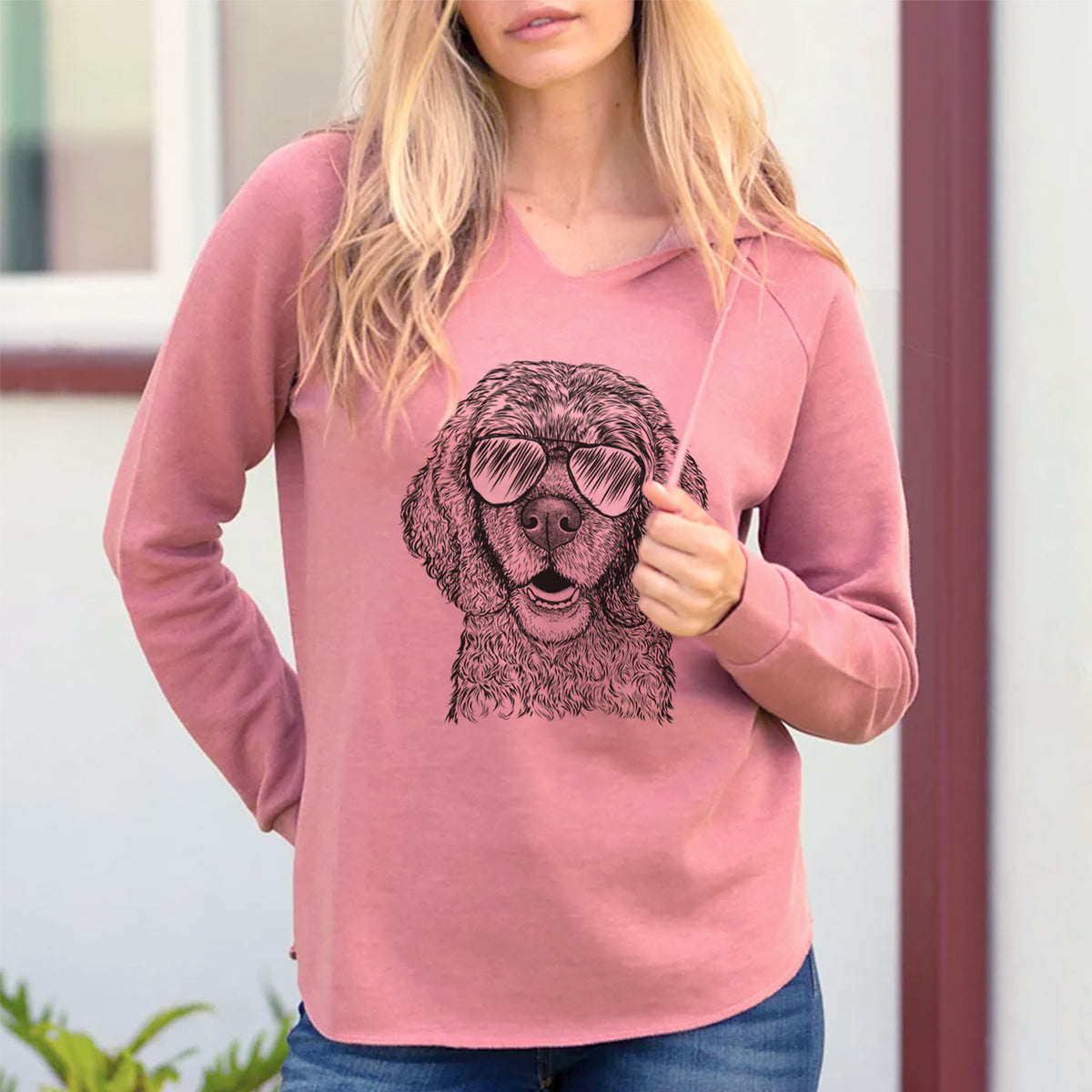 Aviator Fannie Mae the Cocker Spaniel - Cali Wave Hooded Sweatshirt