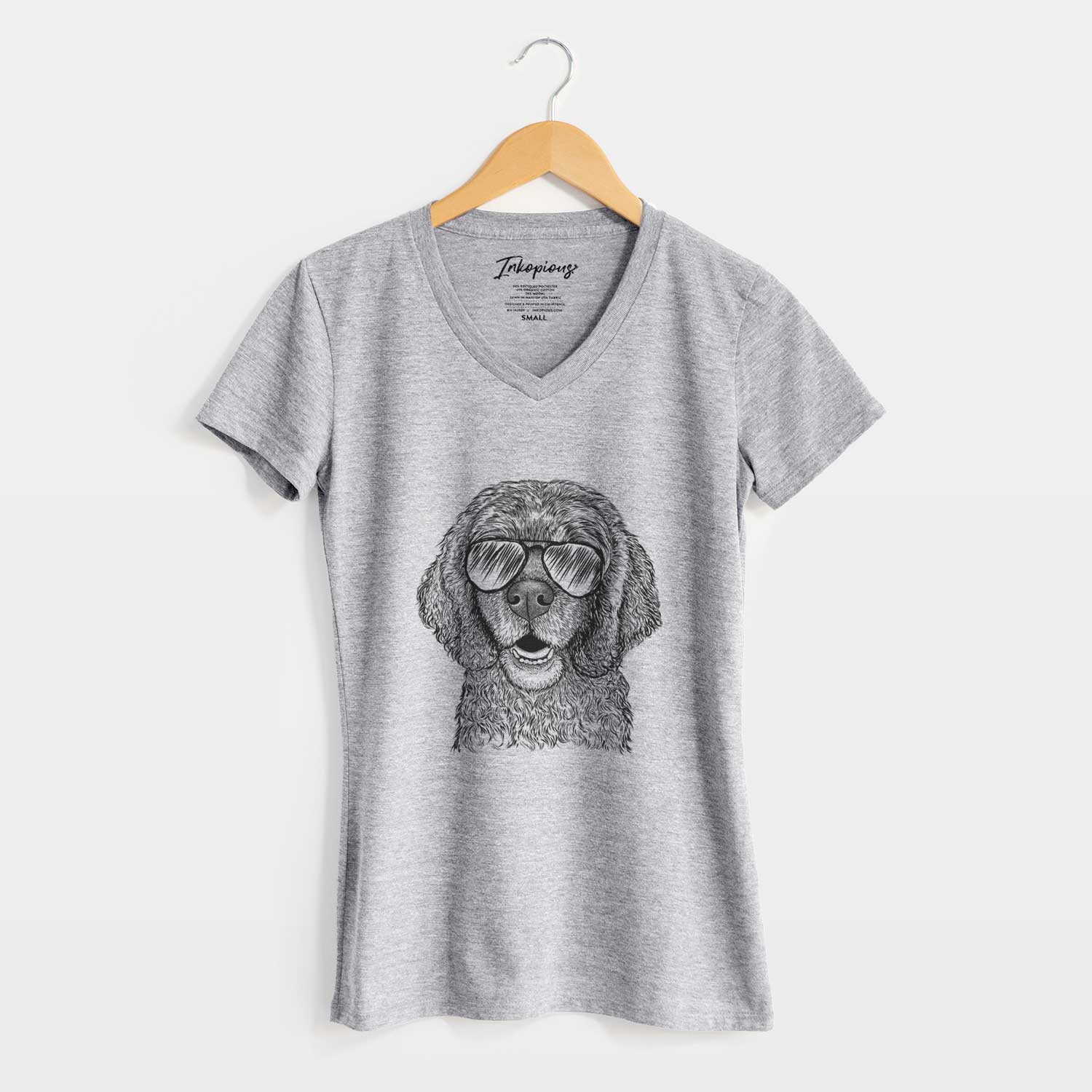 Aviator Fannie Mae the Cocker Spaniel - Women's V-neck Shirt