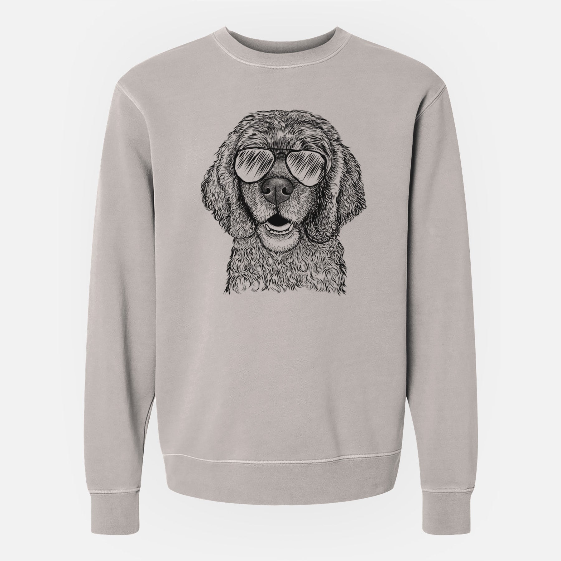 Aviator Fannie Mae the Cocker Spaniel - Unisex Pigment Dyed Crew Sweatshirt