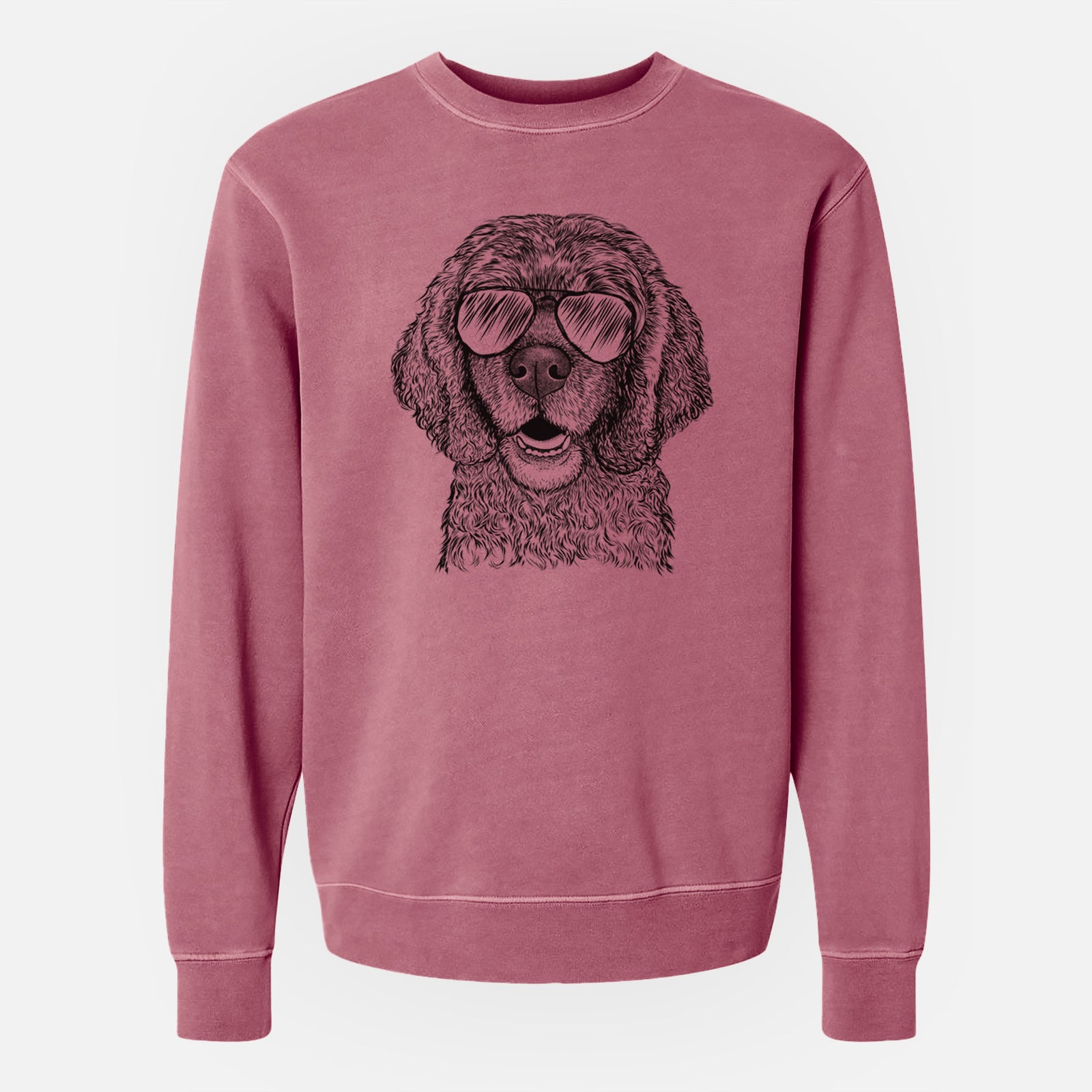 Aviator Fannie Mae the Cocker Spaniel - Unisex Pigment Dyed Crew Sweatshirt