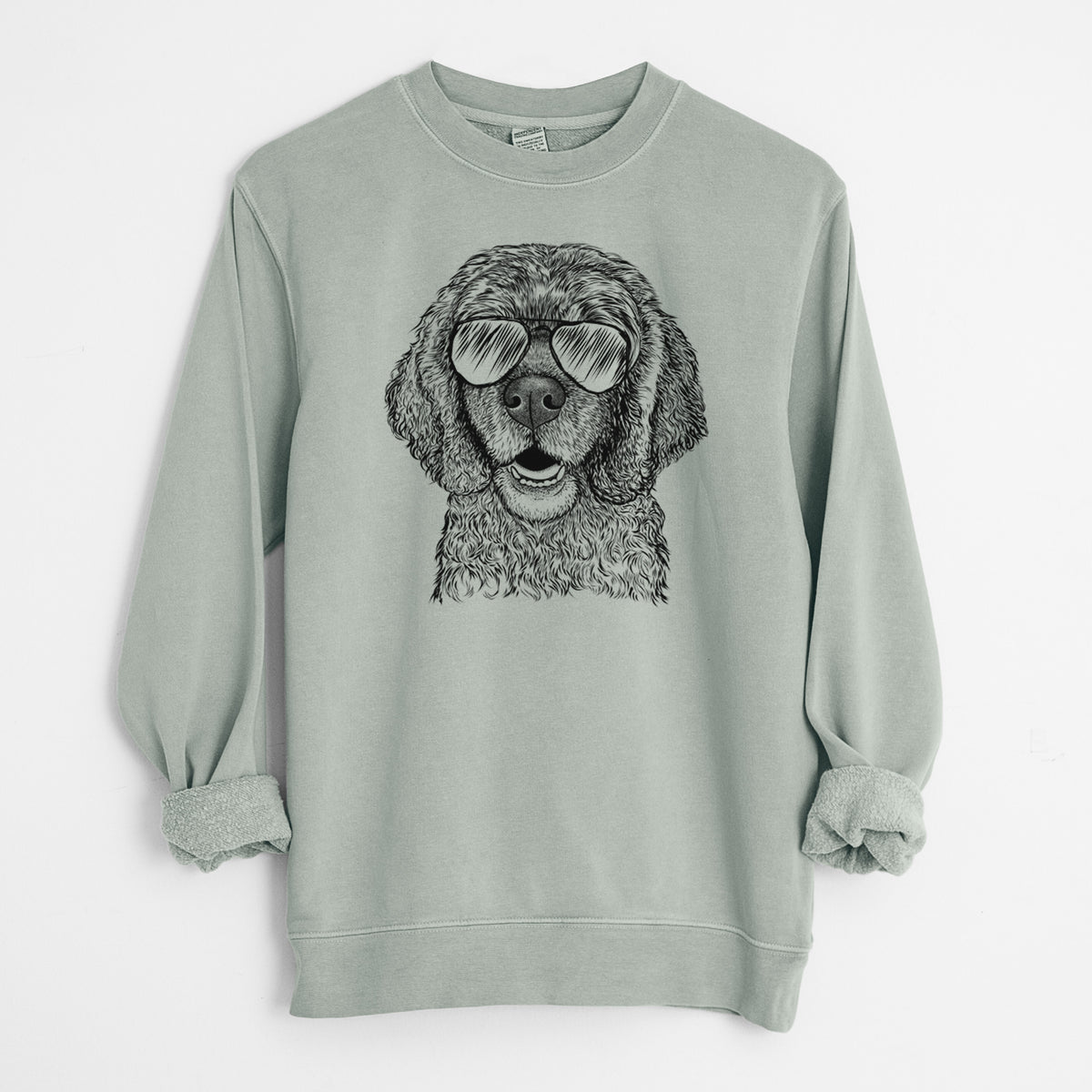 Aviator Fannie Mae the Cocker Spaniel - Unisex Pigment Dyed Crew Sweatshirt