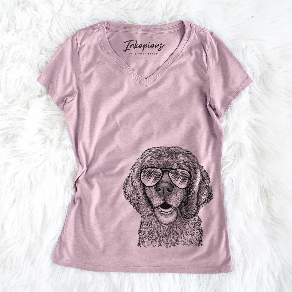 Fannie Mae the Cocker Spaniel - Women's V-neck Shirt