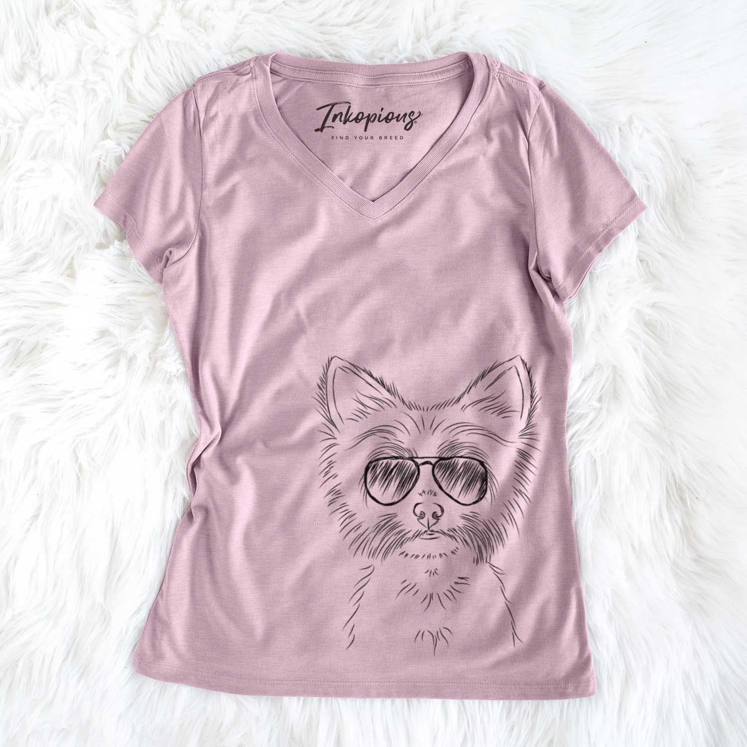 Farva the Yorkshire Terrier - Women's V-neck Shirt