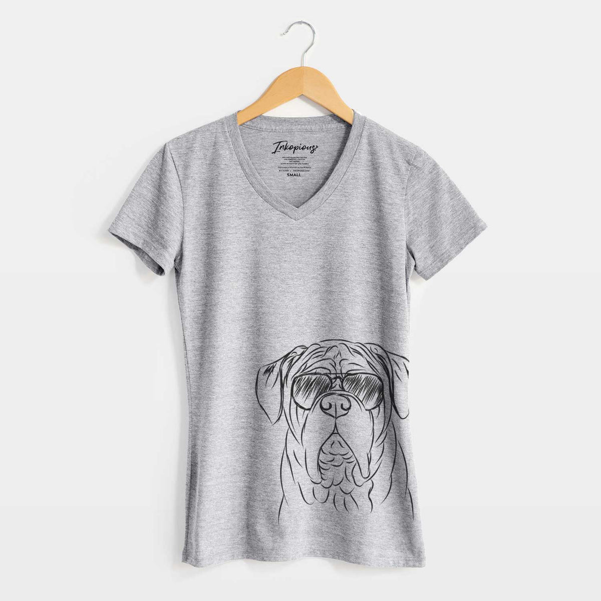 Aviator Felix the Dogue de Bordeaux - Women&#39;s V-neck Shirt