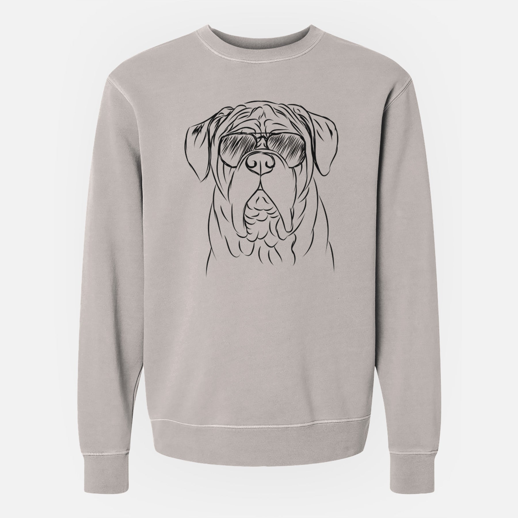 Aviator Felix the Dogue de Bordeaux - Unisex Pigment Dyed Crew Sweatshirt