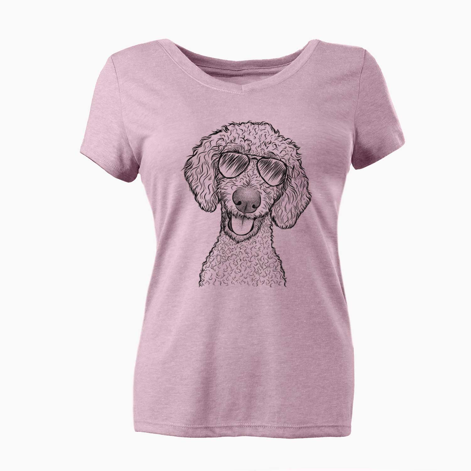 Aviator Fenway the Goldendoodle - Women's V-neck Shirt