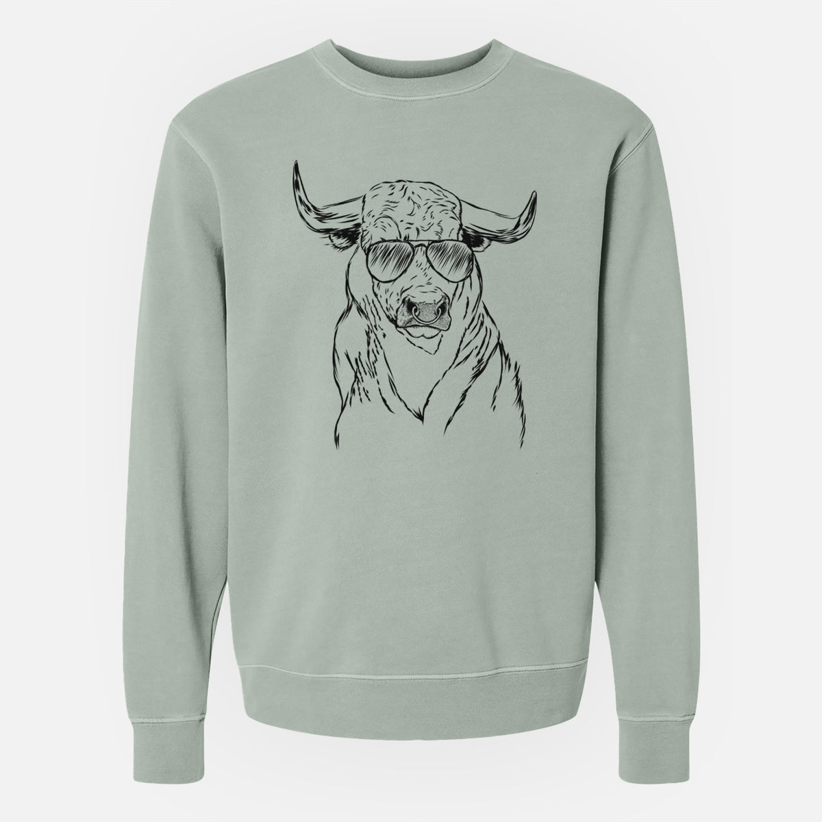 Aviator Ferdinand the Bull - Unisex Pigment Dyed Crew Sweatshirt