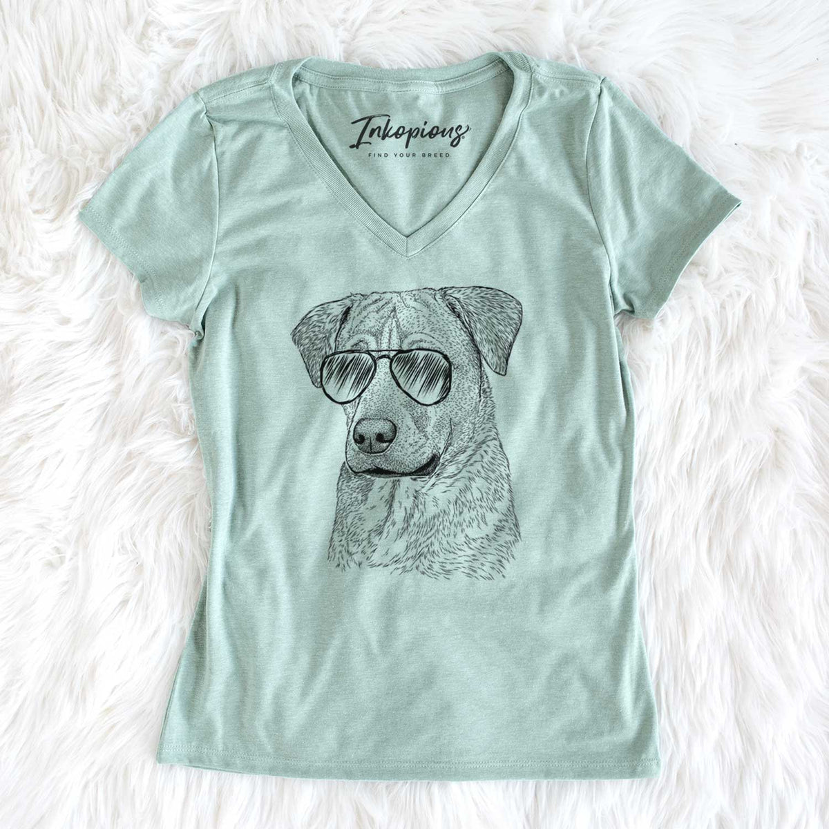 Aviator Feta the Mixed Breed - Women's V-neck Shirt