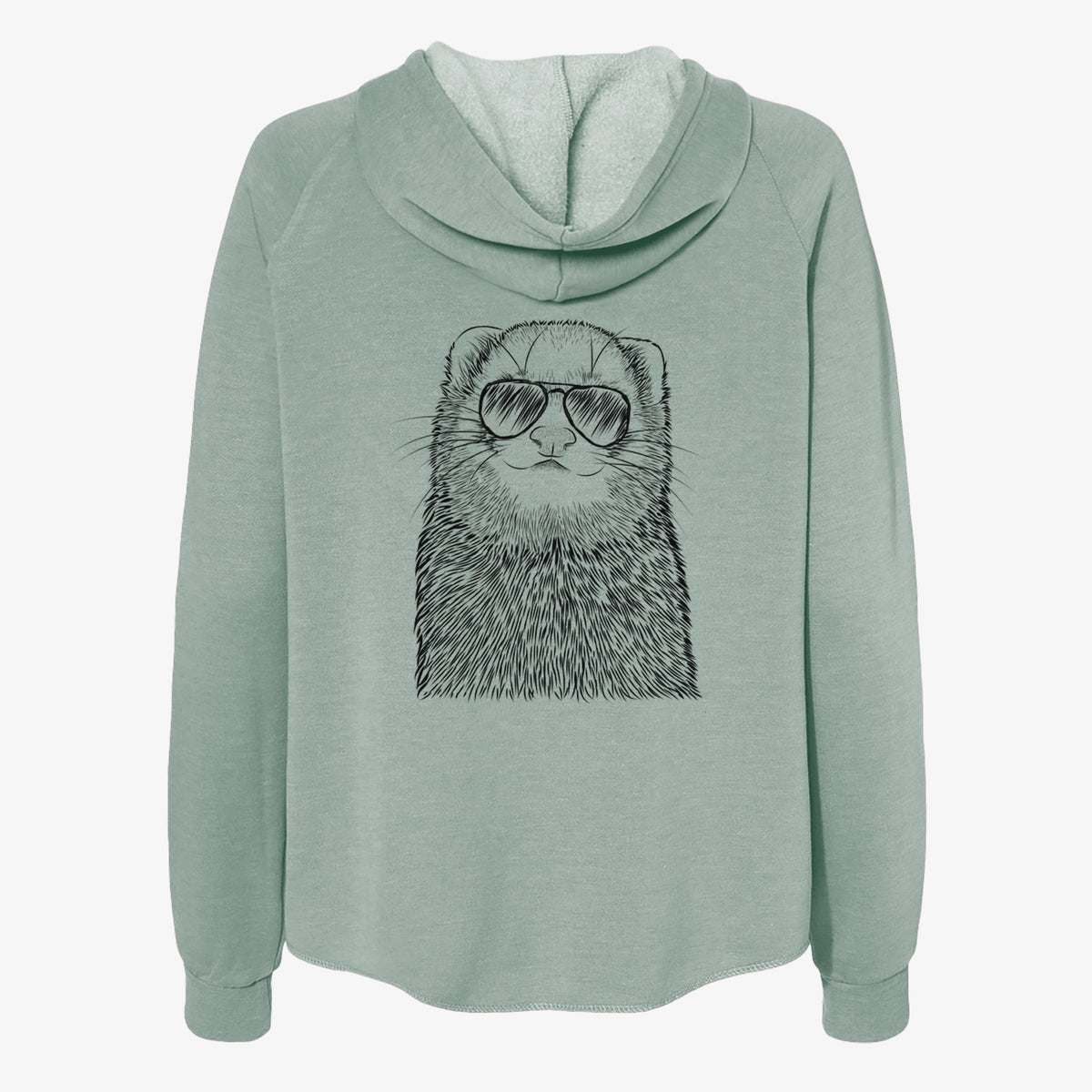 Fig the Ferret - Women's Cali Wave Zip-Up Sweatshirt