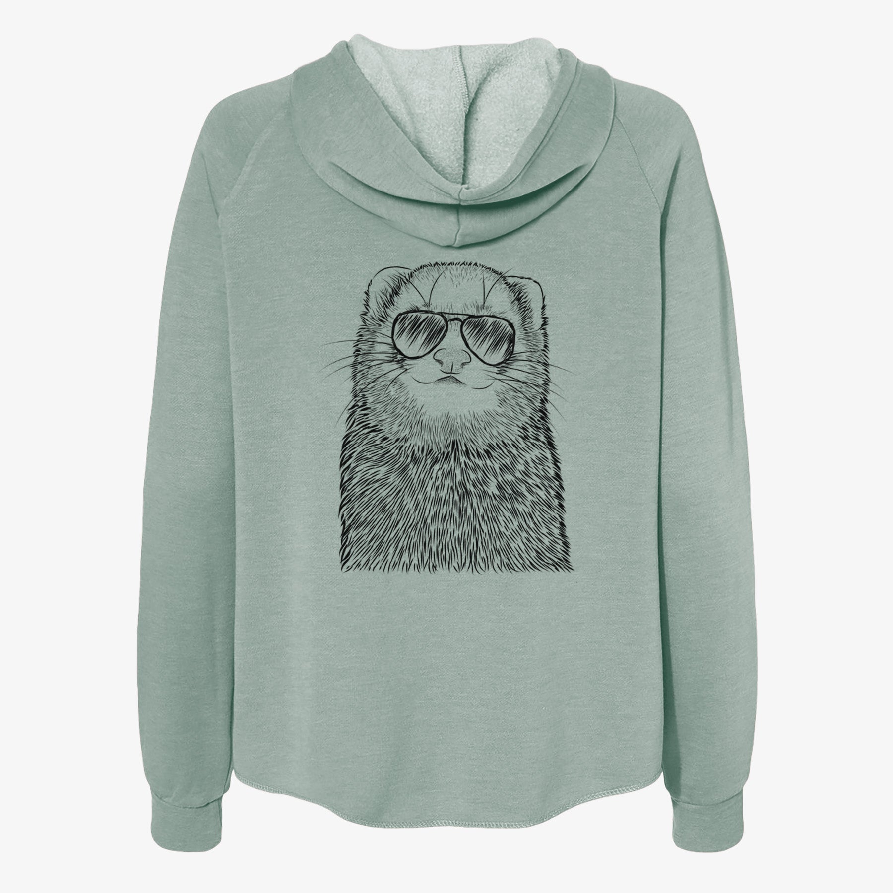 Fig the Ferret - Women's Cali Wave Zip-Up Sweatshirt