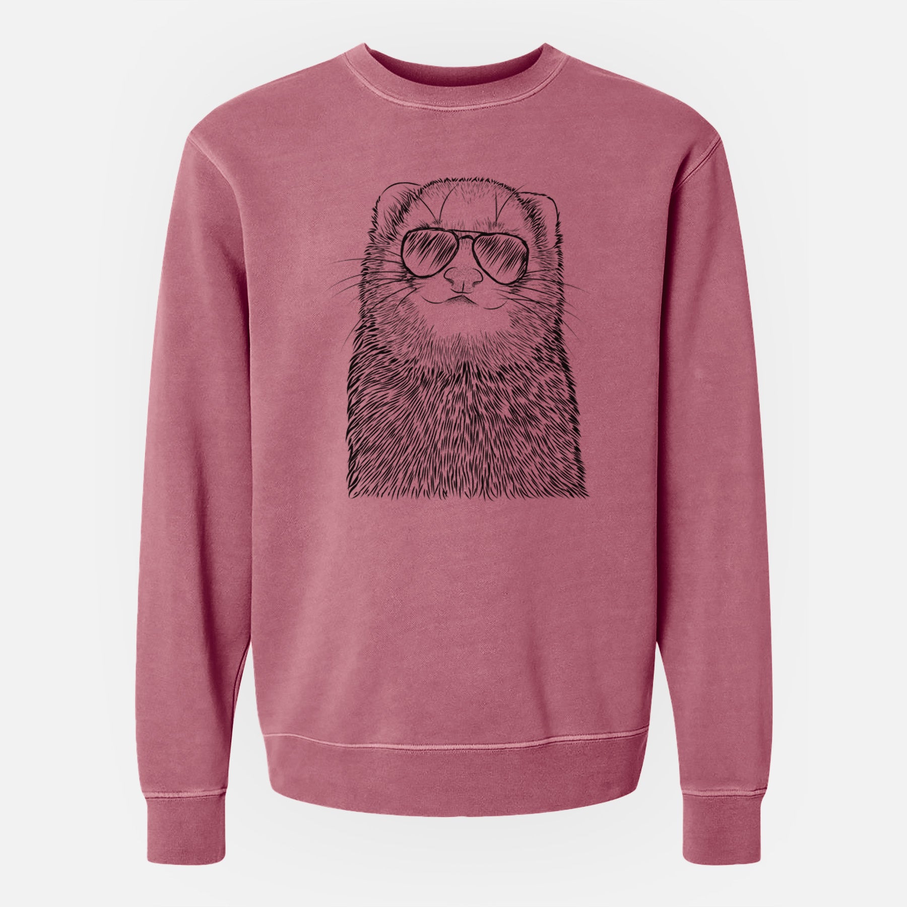 Aviator Fig the Ferret - Unisex Pigment Dyed Crew Sweatshirt