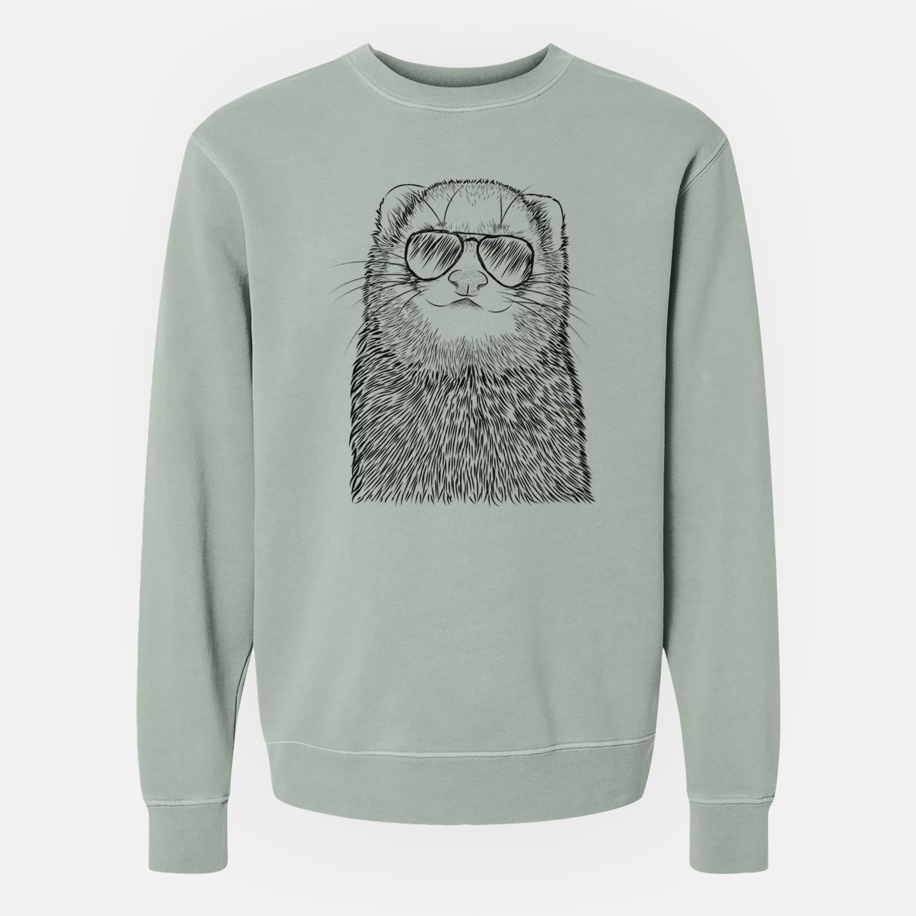 Aviator Fig the Ferret - Unisex Pigment Dyed Crew Sweatshirt