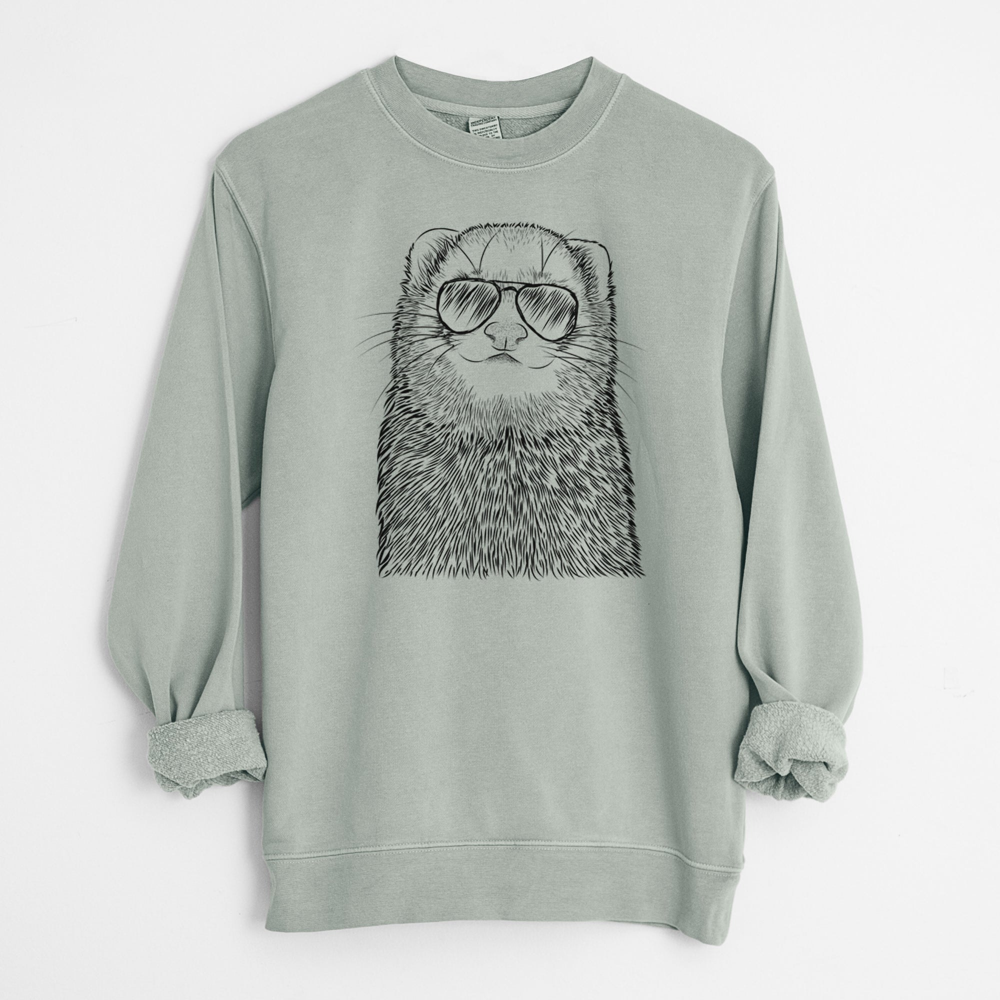 Aviator Fig the Ferret - Unisex Pigment Dyed Crew Sweatshirt