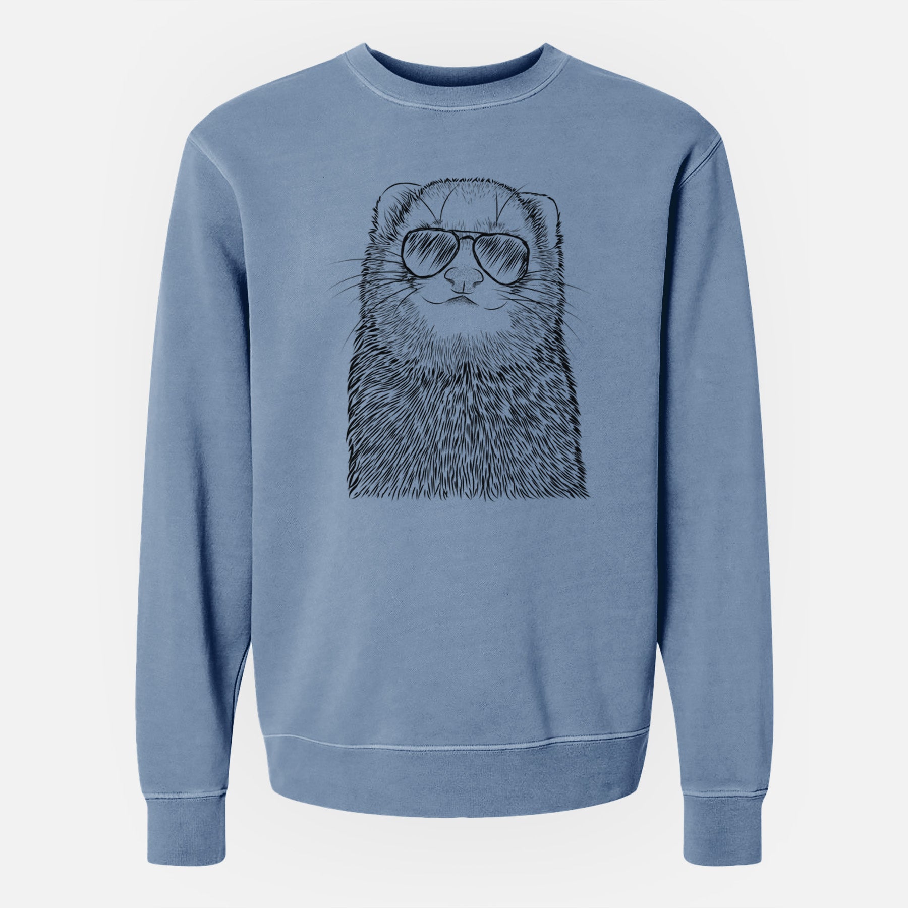 Aviator Fig the Ferret - Unisex Pigment Dyed Crew Sweatshirt