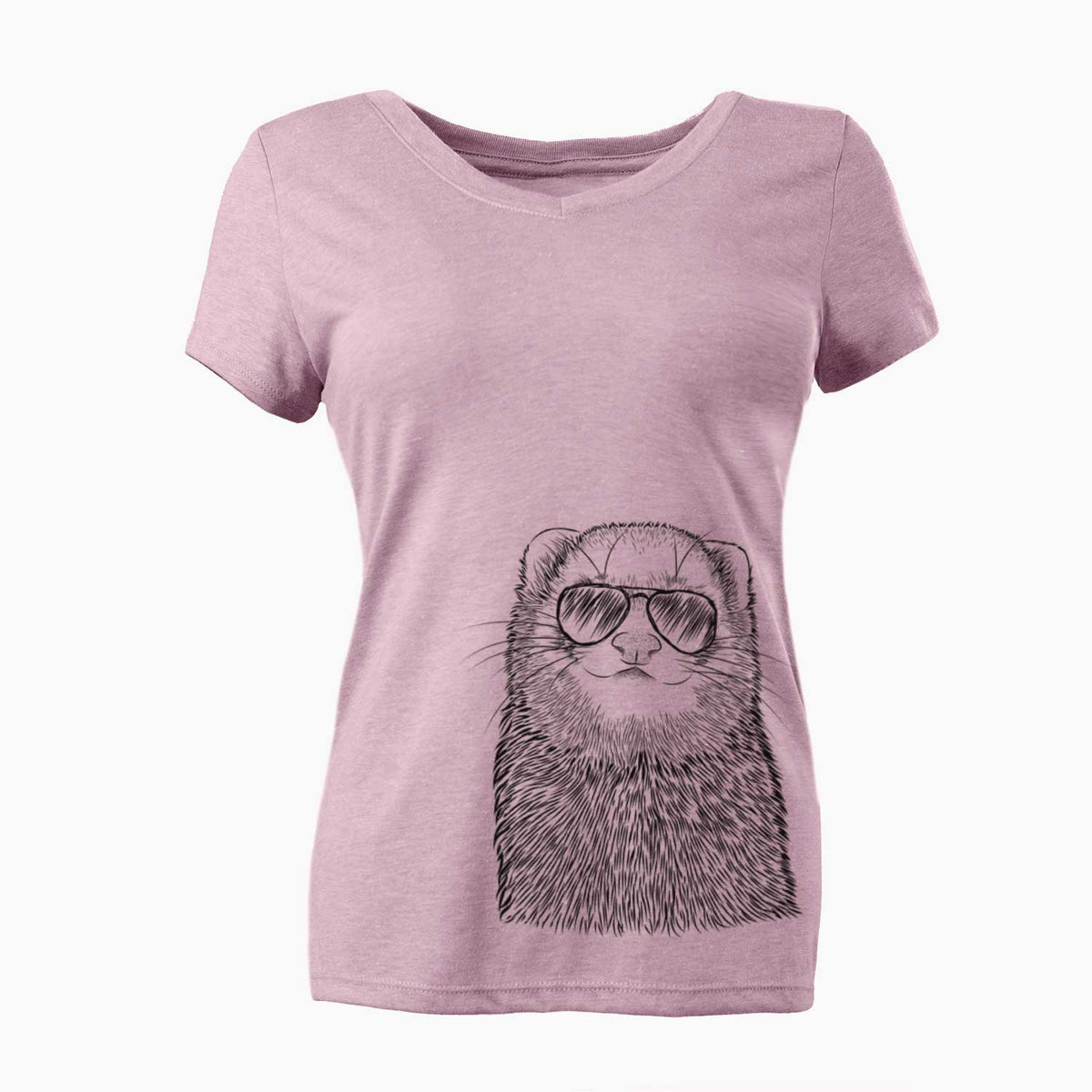Aviator Fig the Ferret - Women's V-neck Shirt