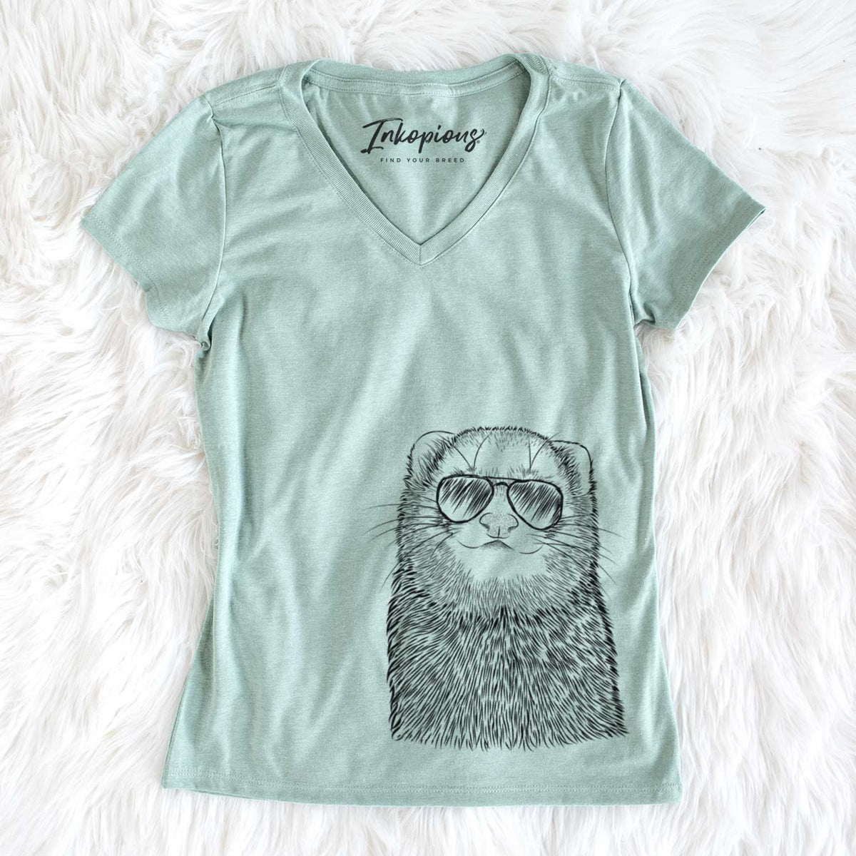 Aviator Fig the Ferret - Women's V-neck Shirt